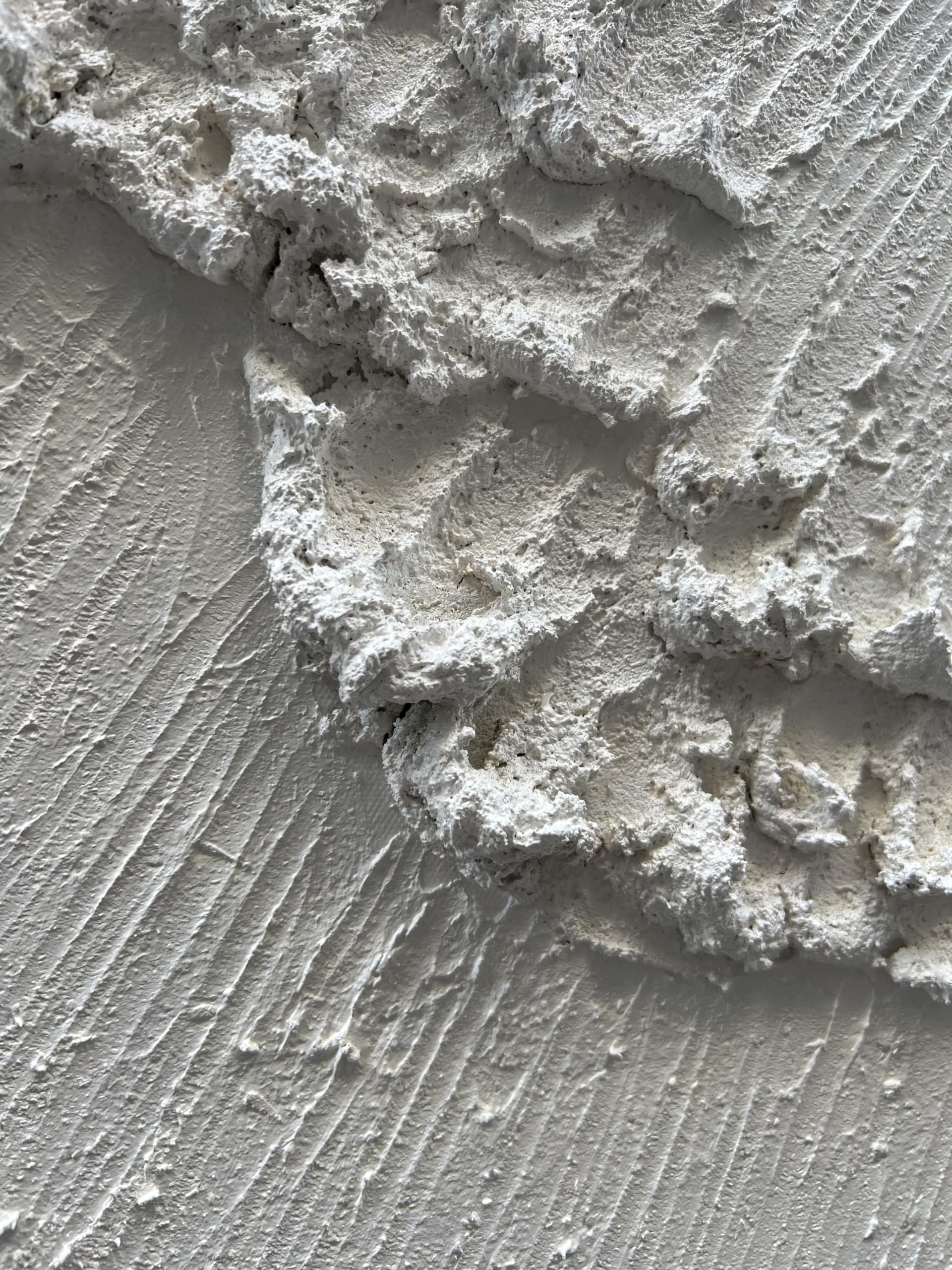 FROSTED RIDGE: 3D Heavy Texture Plaster Wall Art, Rugged White Rock Relief Painting