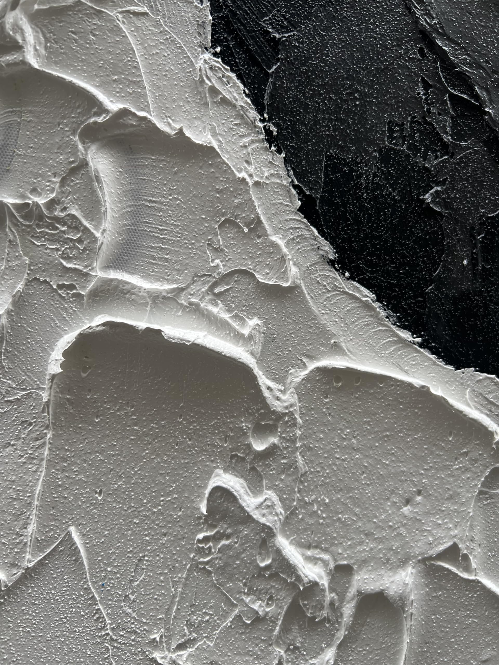 Noir Ridge – Modern Plaster Relief Abstract Texture Painting | Industrial Abstract Home Office & Living Room Art