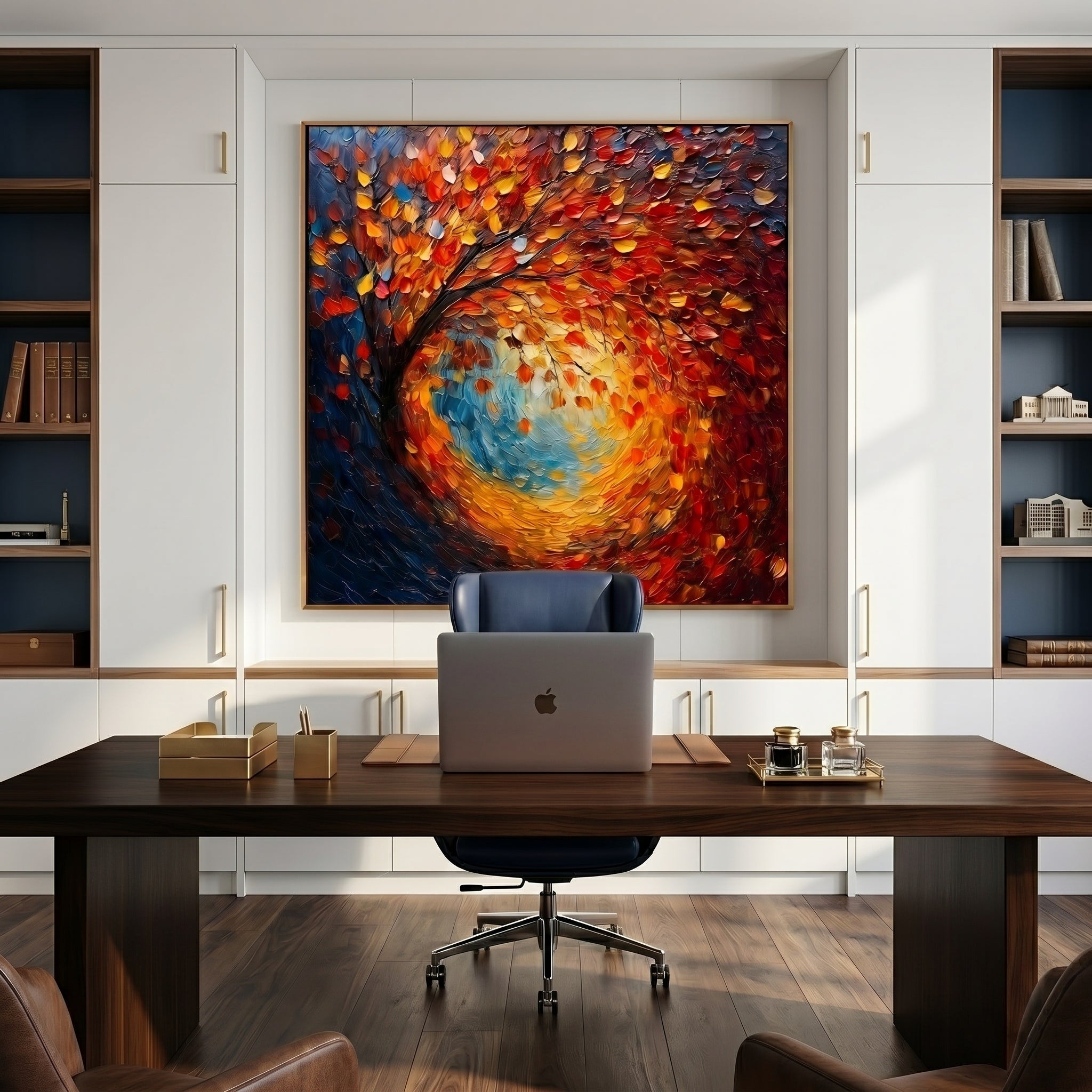 Vortex of Light – Modern Impasto Expressionist Oil Painting | Creative Van Gogh Style Textured Hallway Art