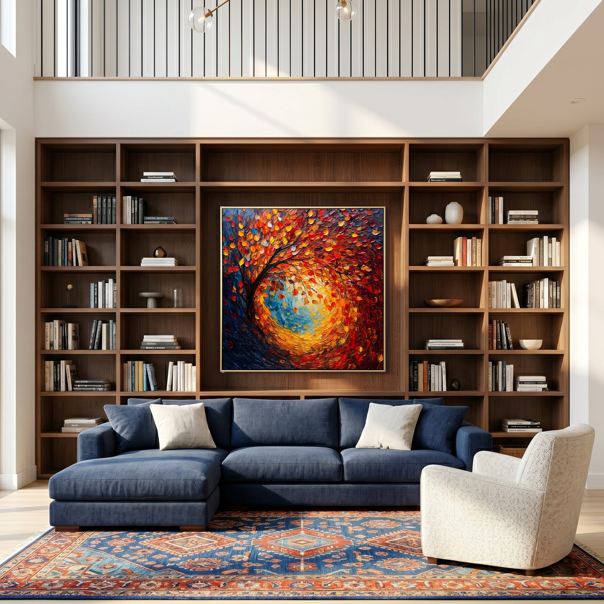 Vortex of Light – Modern Impasto Expressionist Oil Painting | Creative Van Gogh Style Textured Hallway Art