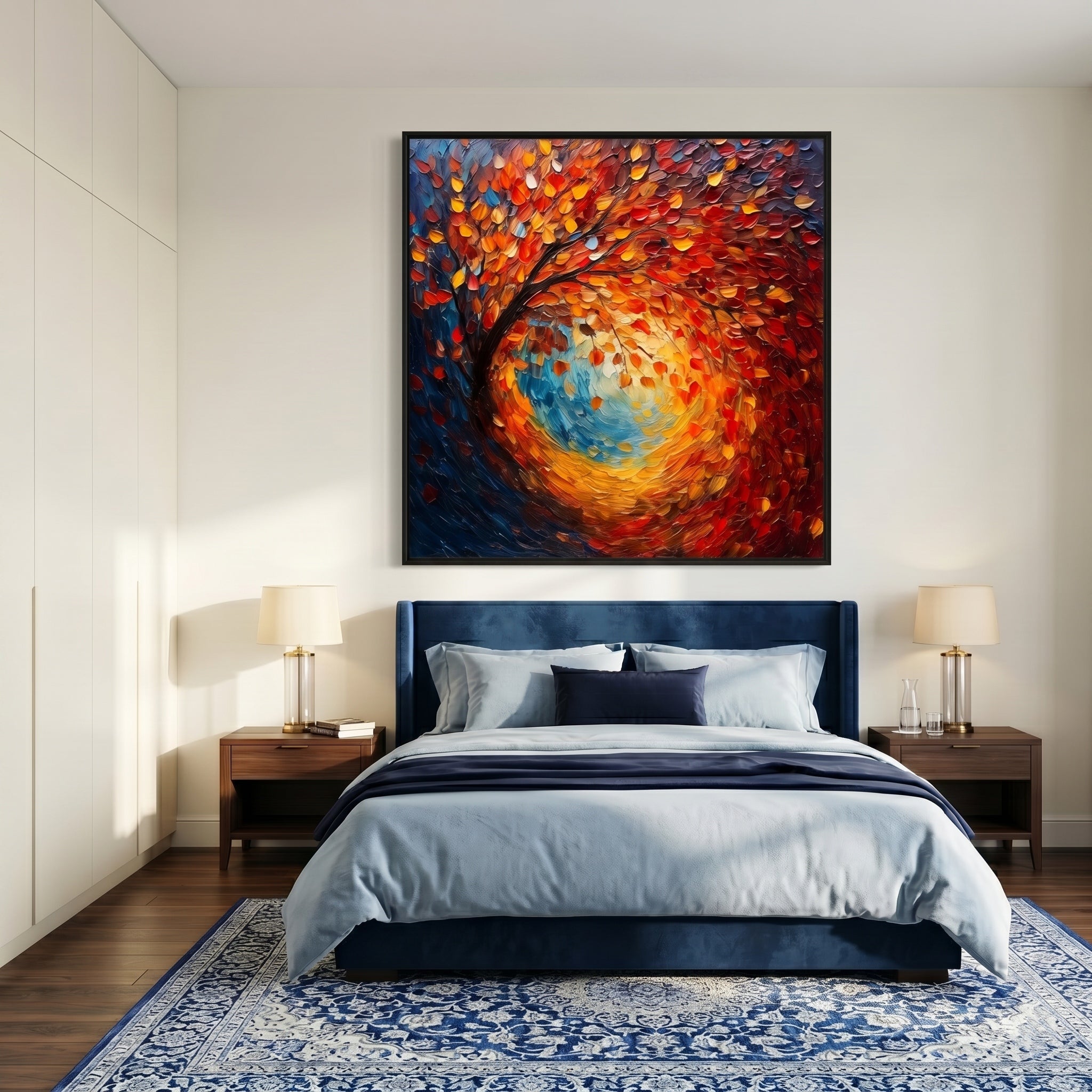 Vortex of Light – Modern Impasto Expressionist Oil Painting | Creative Van Gogh Style Textured Hallway Art