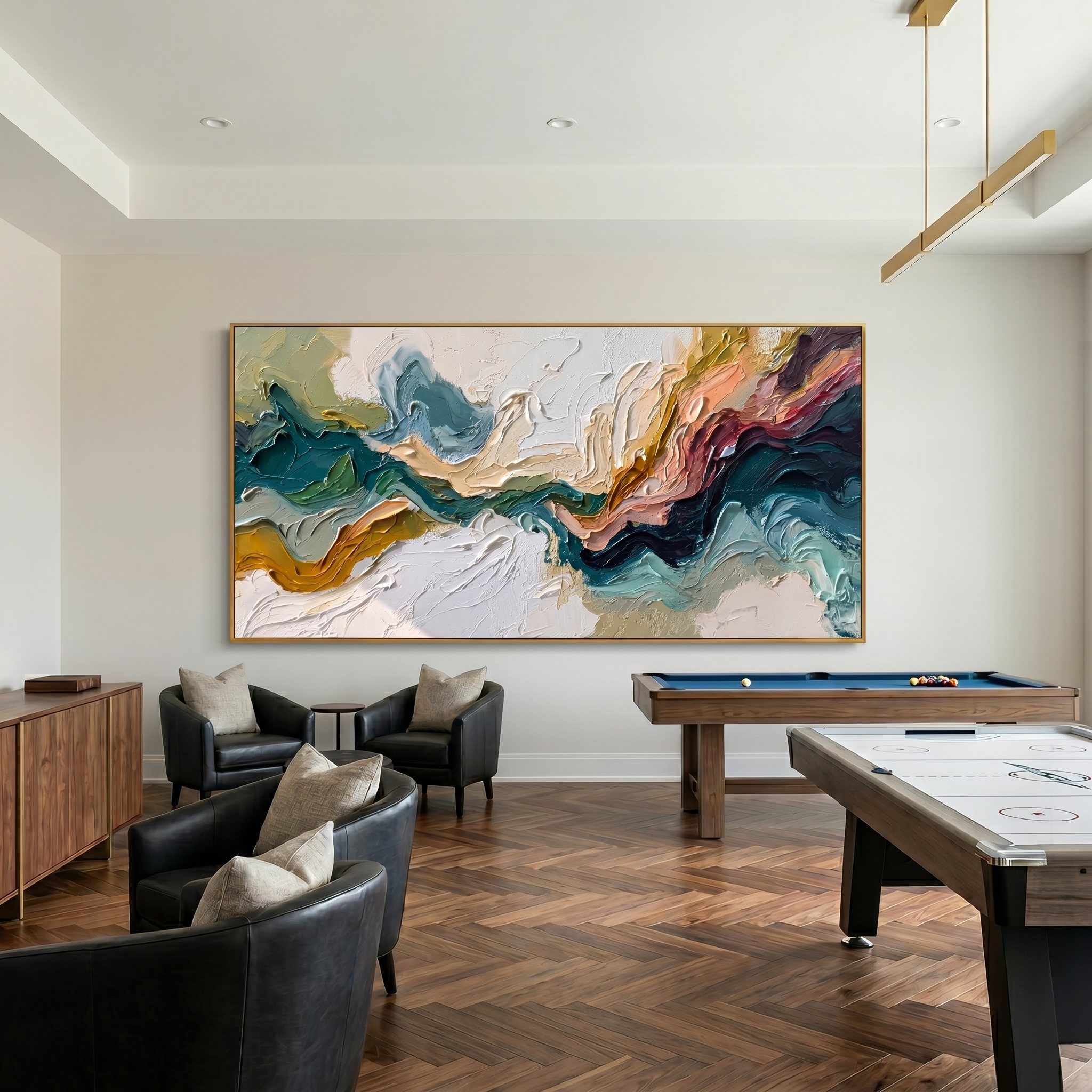 Floating Etherea – Heavy Texture Colorful Abstract Painting | Modern Wabi-Sabi Living Room Art