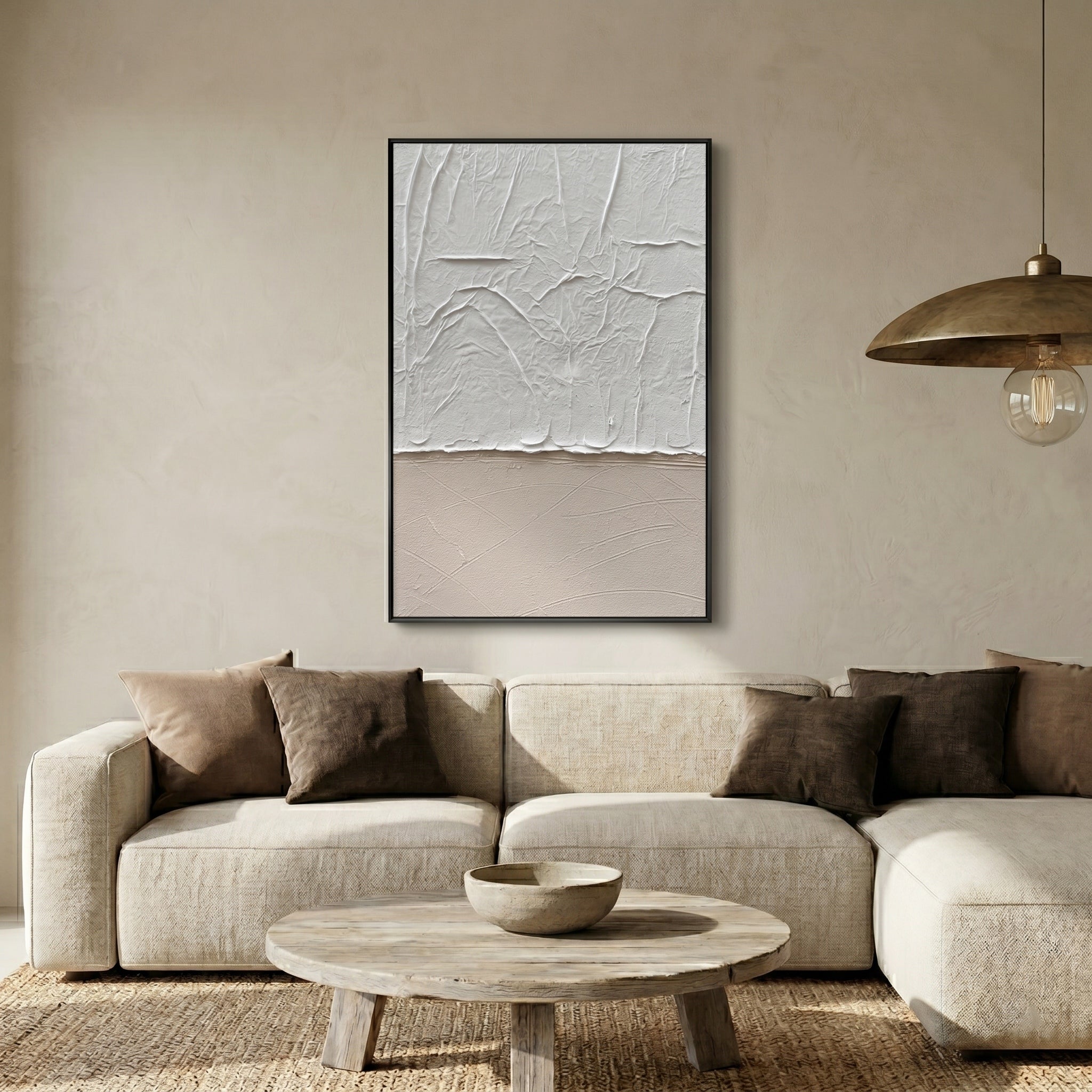 Traces of Time – Wabi-Sabi Earth Tone Heavy Textured Abstract Art | Minimalist Entryway Wall Decor
