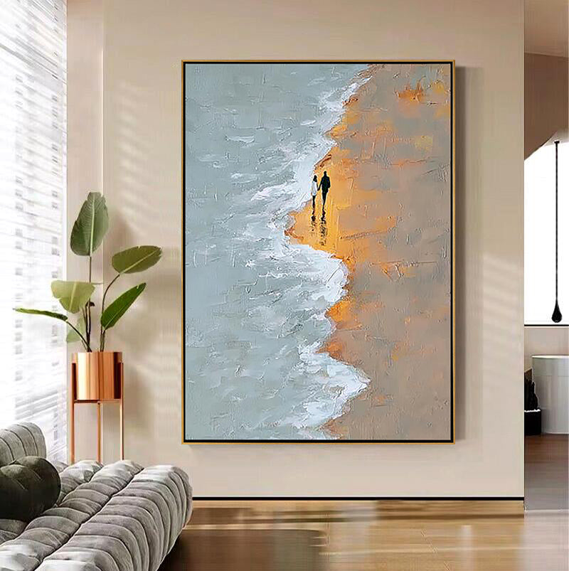 Zen Summit – Minimalist Snow Mountain Abstract Wabi-Sabi Painting | Contemporary Mountain Living Room & Home Office Art
