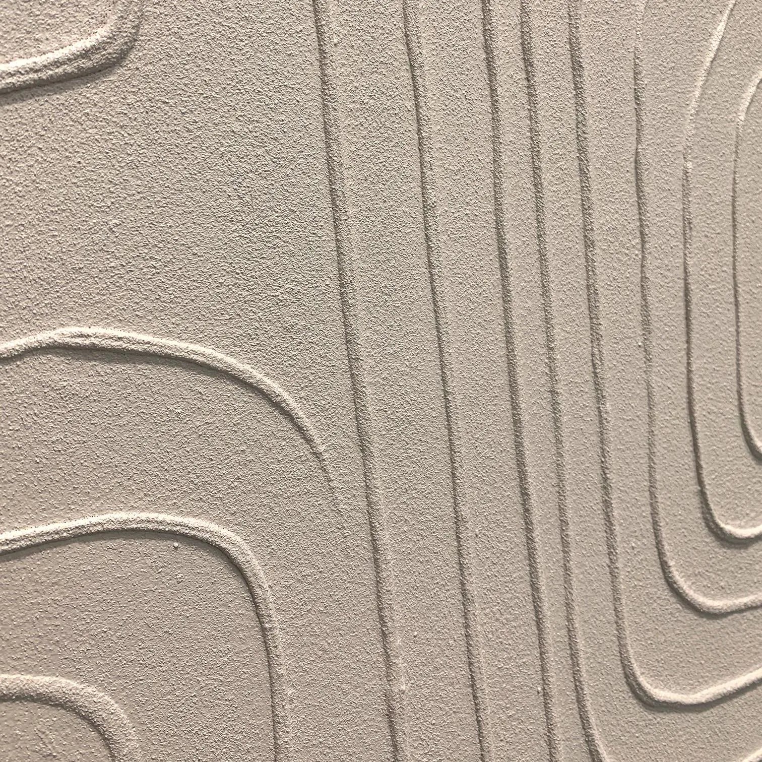 Zen Ripple – Hand-Painted Minimalist Beige Plaster Effect Relief Wabi-Sabi Painting | Japandi Organic Wabi-Sabi Living Room & Hallway Art
