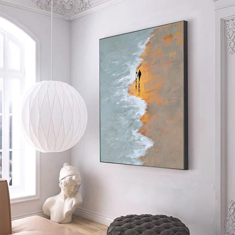 Zen Summit – Minimalist Snow Mountain Abstract Wabi-Sabi Painting | Contemporary Mountain Living Room & Home Office Art