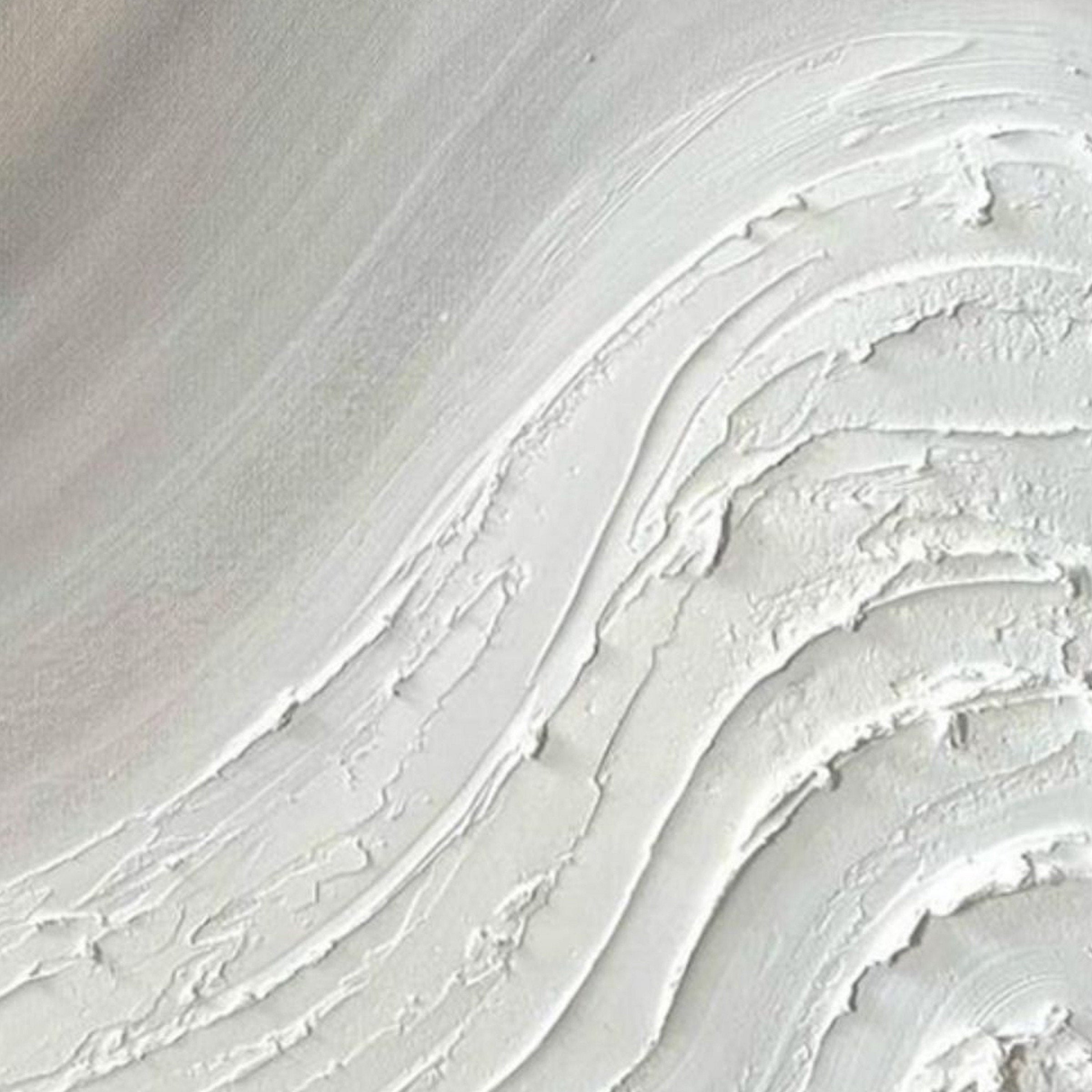 Ethereal Flux - Wabi-Sabi Gray & White Textured Abstract Art | Modern Minimalist Sofa Backdrop Art
