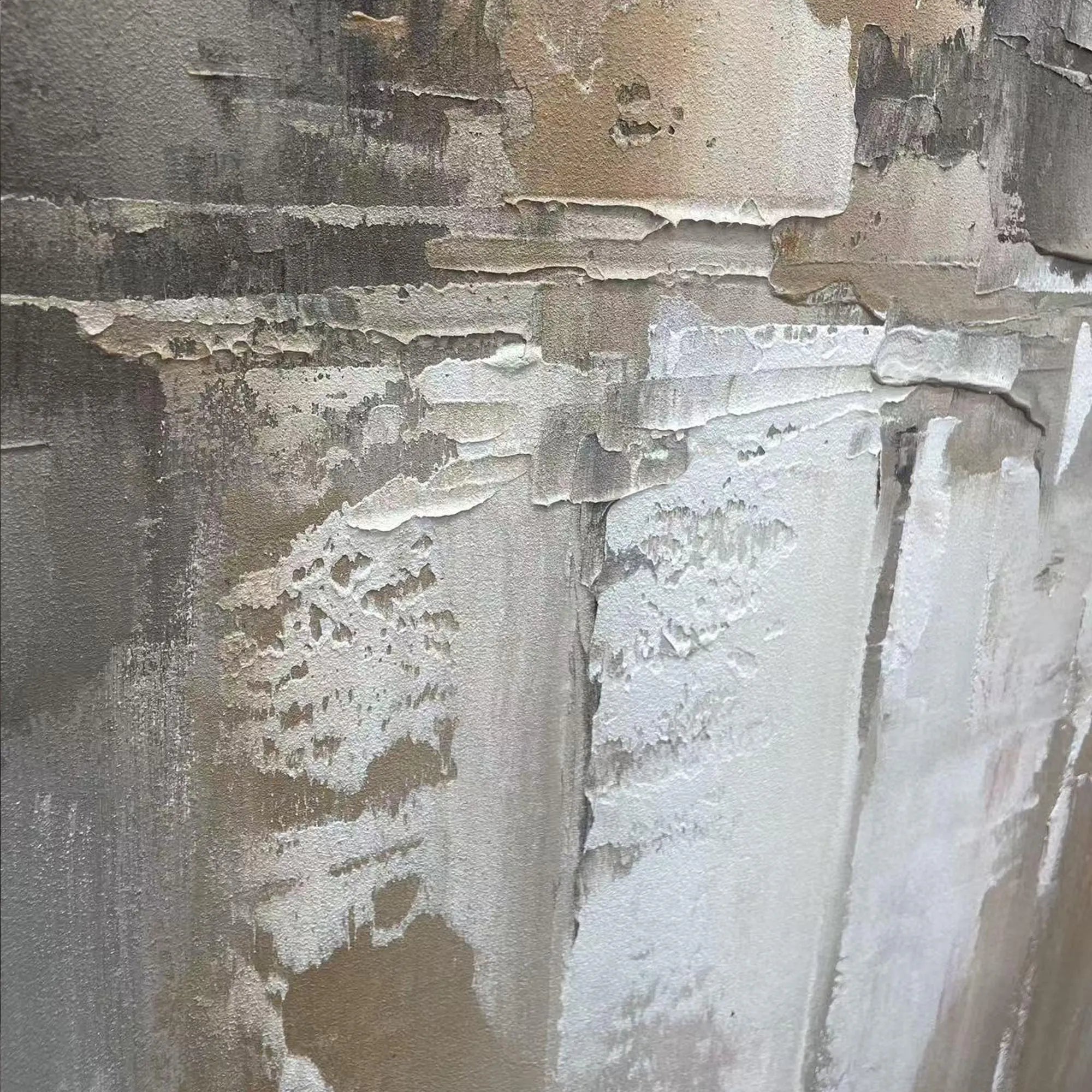 Urban Echo – Modern Industrial Abstract Oil Painting | Creative Bronze Textured Hallway Art
