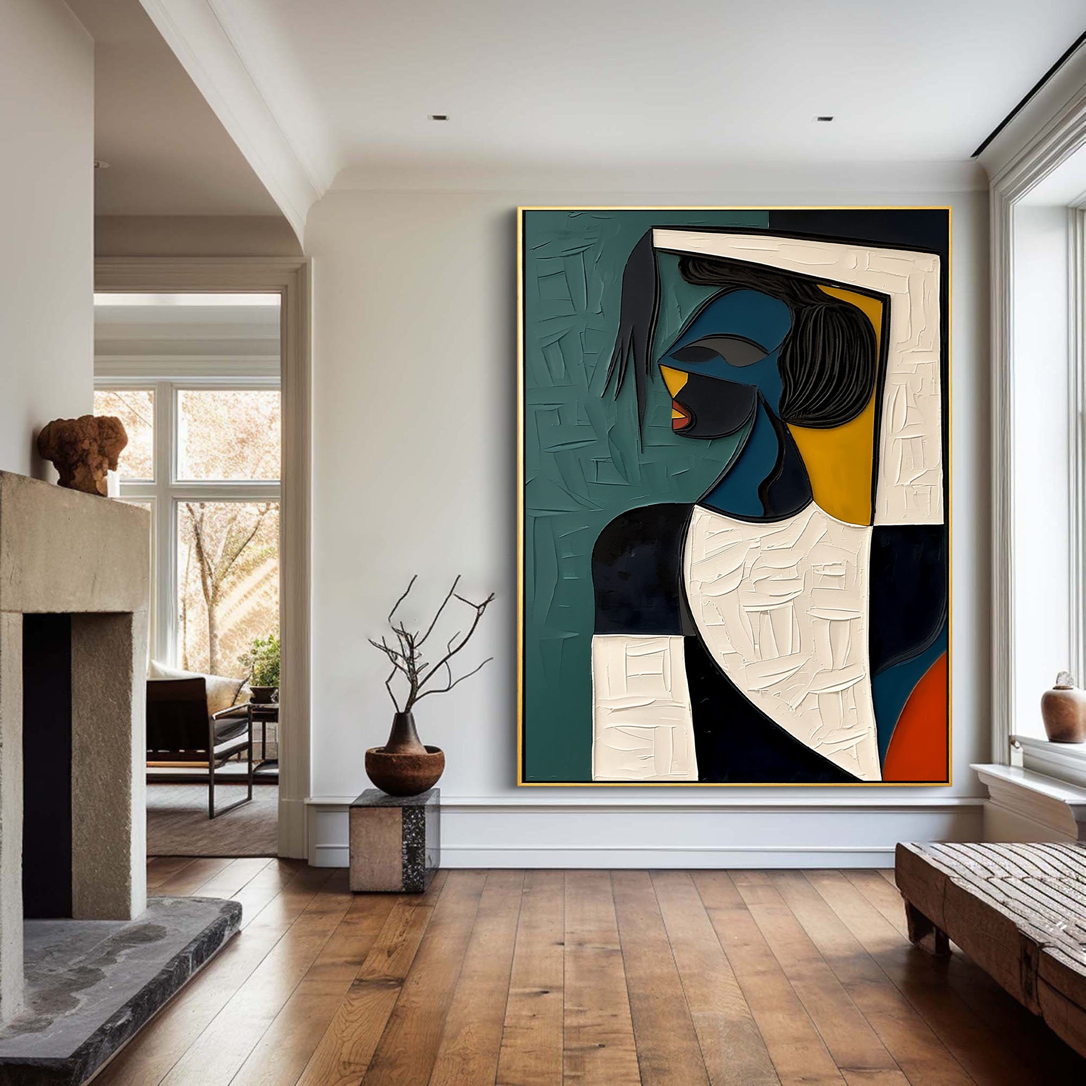 BEYOND FORM: Portrait Wall Art, Modern Abstract Figurine Pop Art Style Hand-Painted Oil Painting