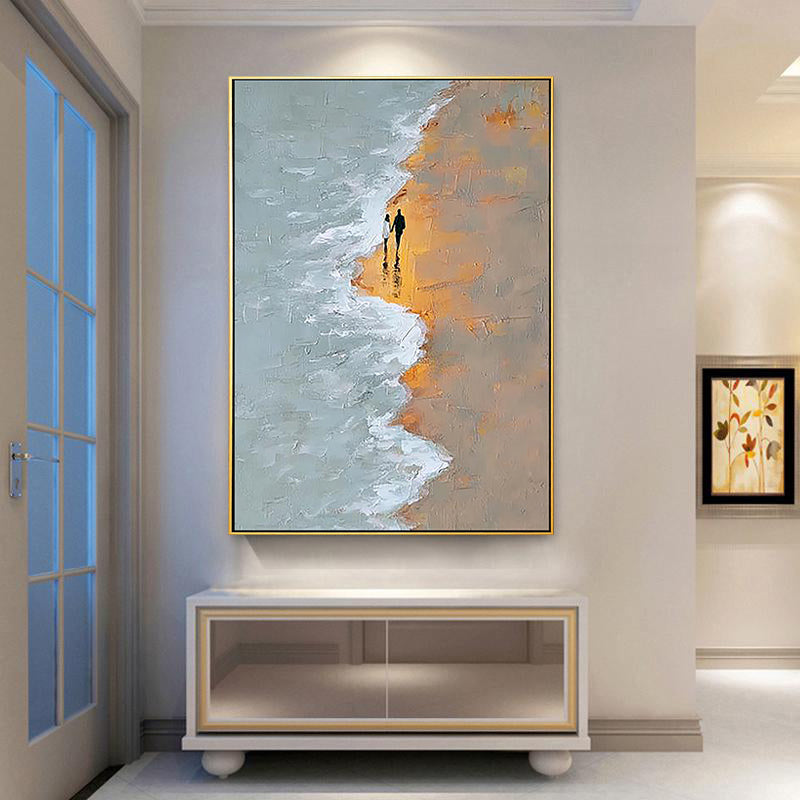 Zen Summit – Minimalist Snow Mountain Abstract Wabi-Sabi Painting | Contemporary Mountain Living Room & Home Office Art