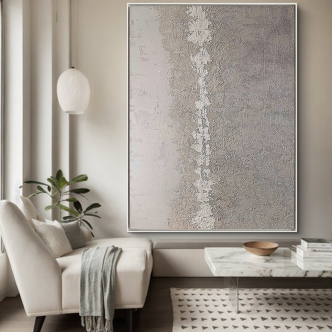 Eternal Sand – Wabi-Sabi Plaster Effect Grained Texture Zen Minimalist Painting | Japandi Organic Wabi-Sabi Living Room & Hallway Art