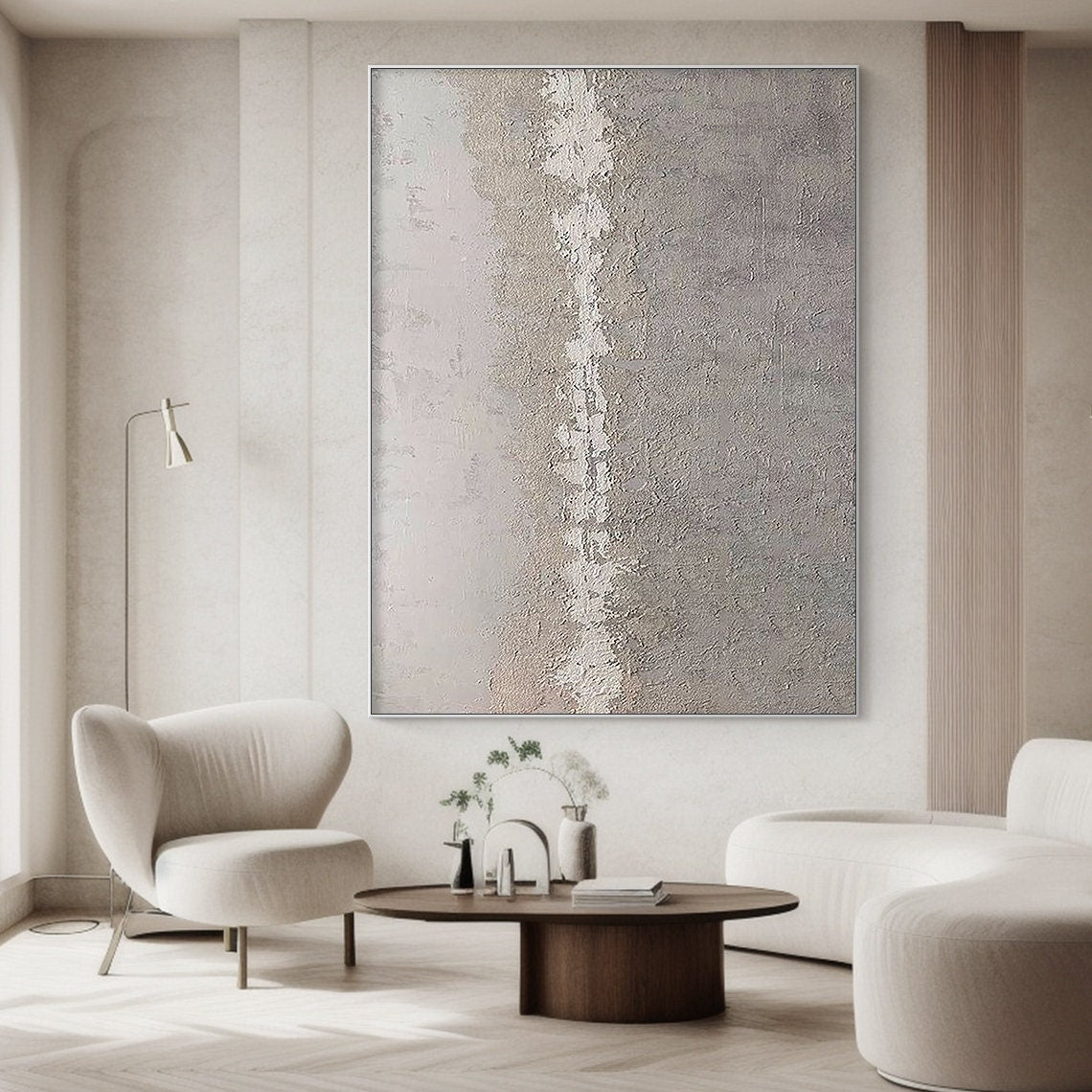 Eternal Sand – Wabi-Sabi Plaster Effect Grained Texture Zen Minimalist Painting | Japandi Organic Wabi-Sabi Living Room & Hallway Art