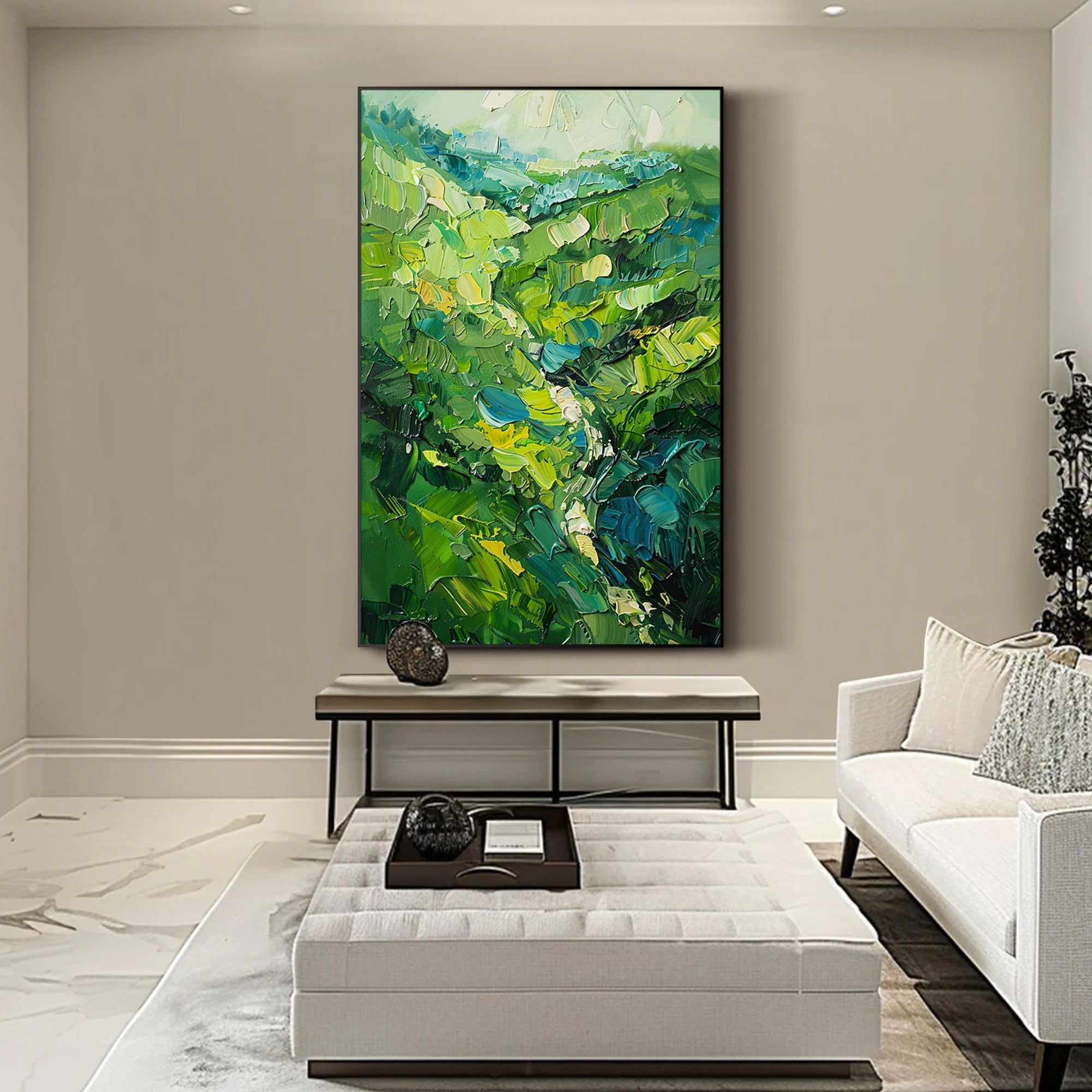 Vivid Meadow – Heavy Texture Nature Energy Abstract Painting | Bold Abstract Palette Knife Living Room Art