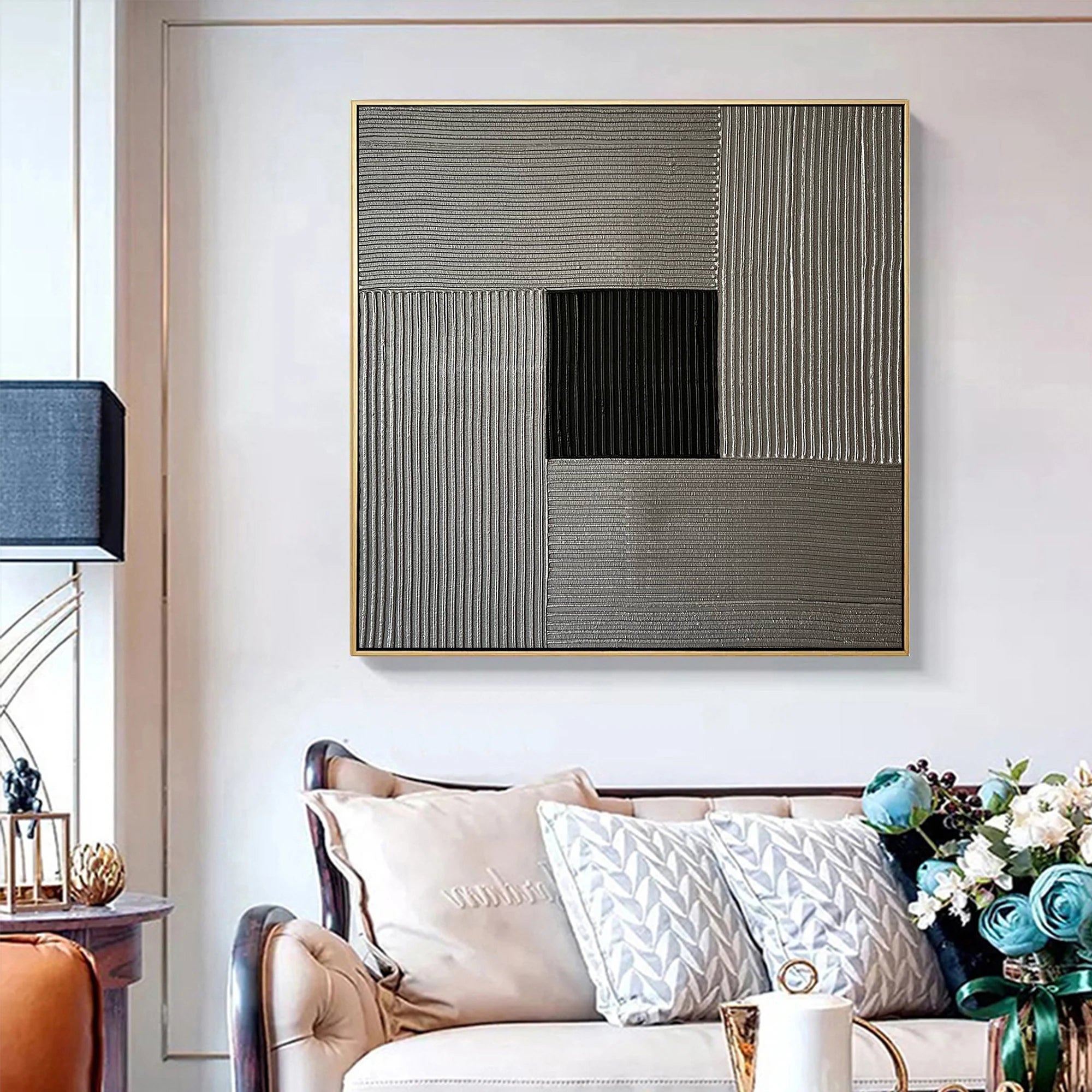SILENT GEOMETRY: Wabi-Sabi Geometric Wall Art, Minimalist Grey Palette
