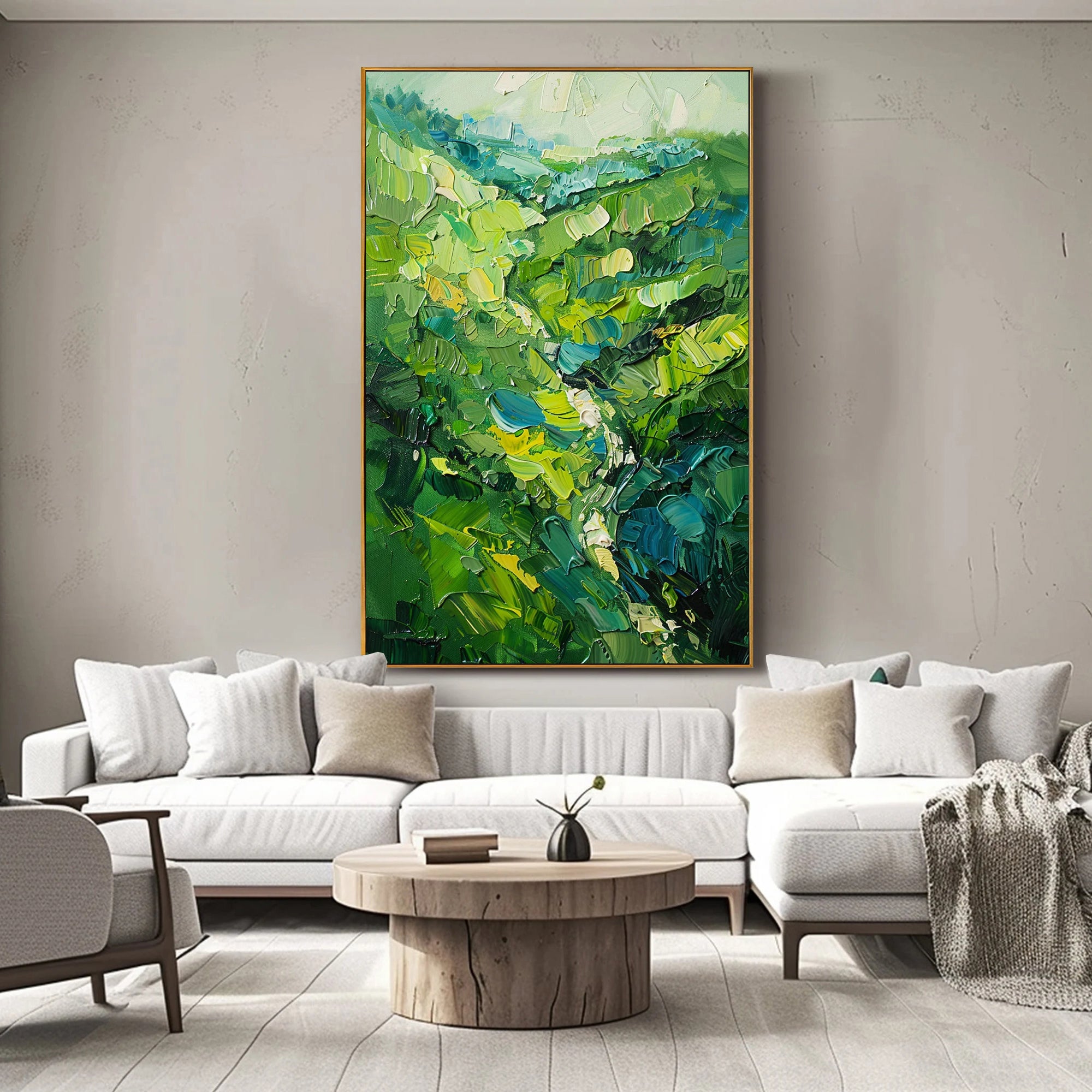 Vivid Meadow – Heavy Texture Nature Energy Abstract Painting | Bold Abstract Palette Knife Living Room Art