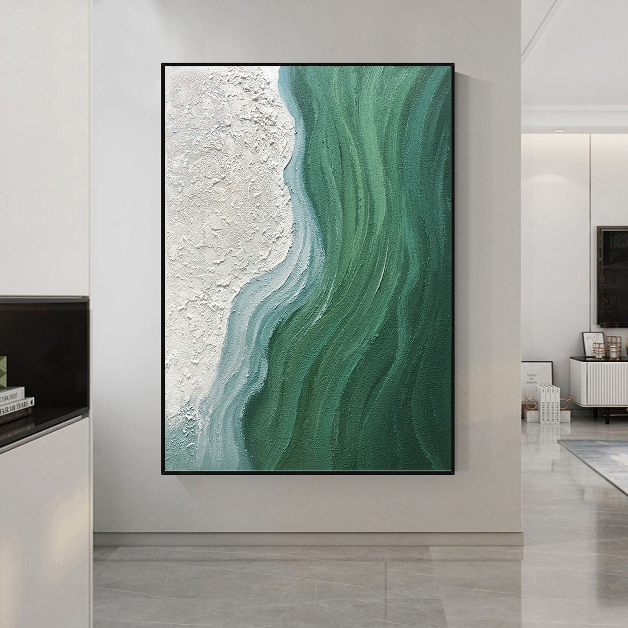 GOLDEN RHYTHM: Panoramic Heavy Impasto Tree Painting, Modern Luxury Gold Foil Abstract