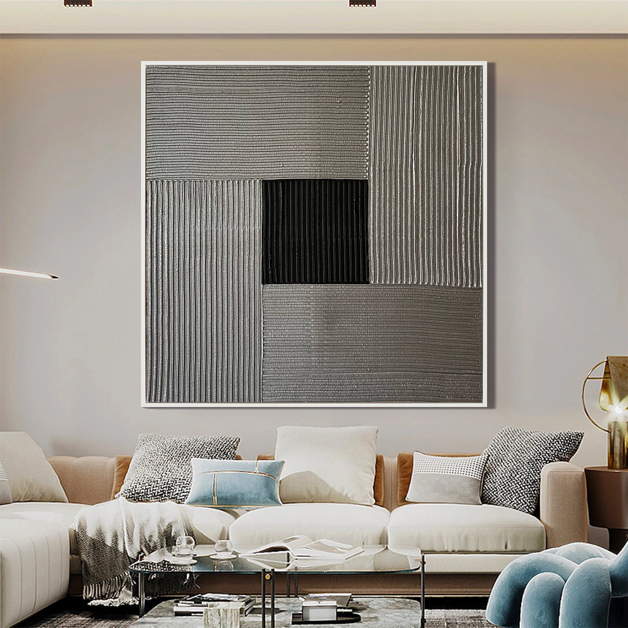 SILENT GEOMETRY: Wabi-Sabi Geometric Wall Art, Minimalist Grey Palette
