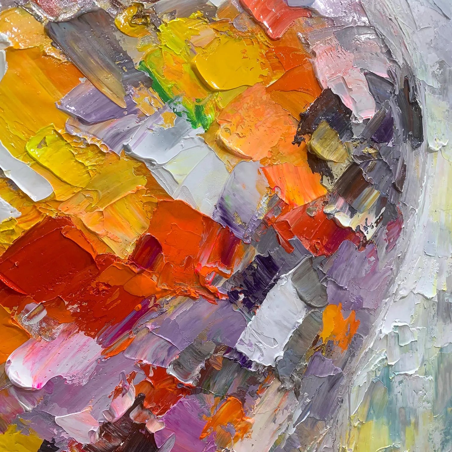 Vibrant Heartbeat – Modern Heavy Impasto Heart Painting | Contemporary Colorful Living Room Art