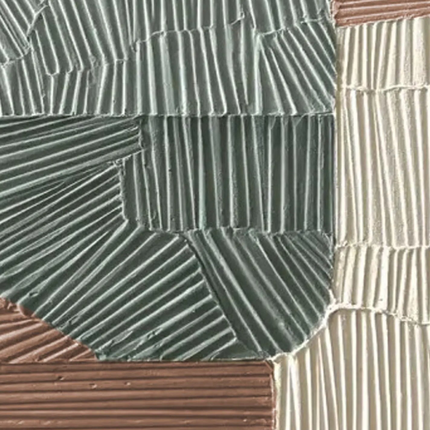 Zen Pathways – Wabi-Sabi Earth Tone Plaster Line Texture Canvas | Minimalist Living Room Art