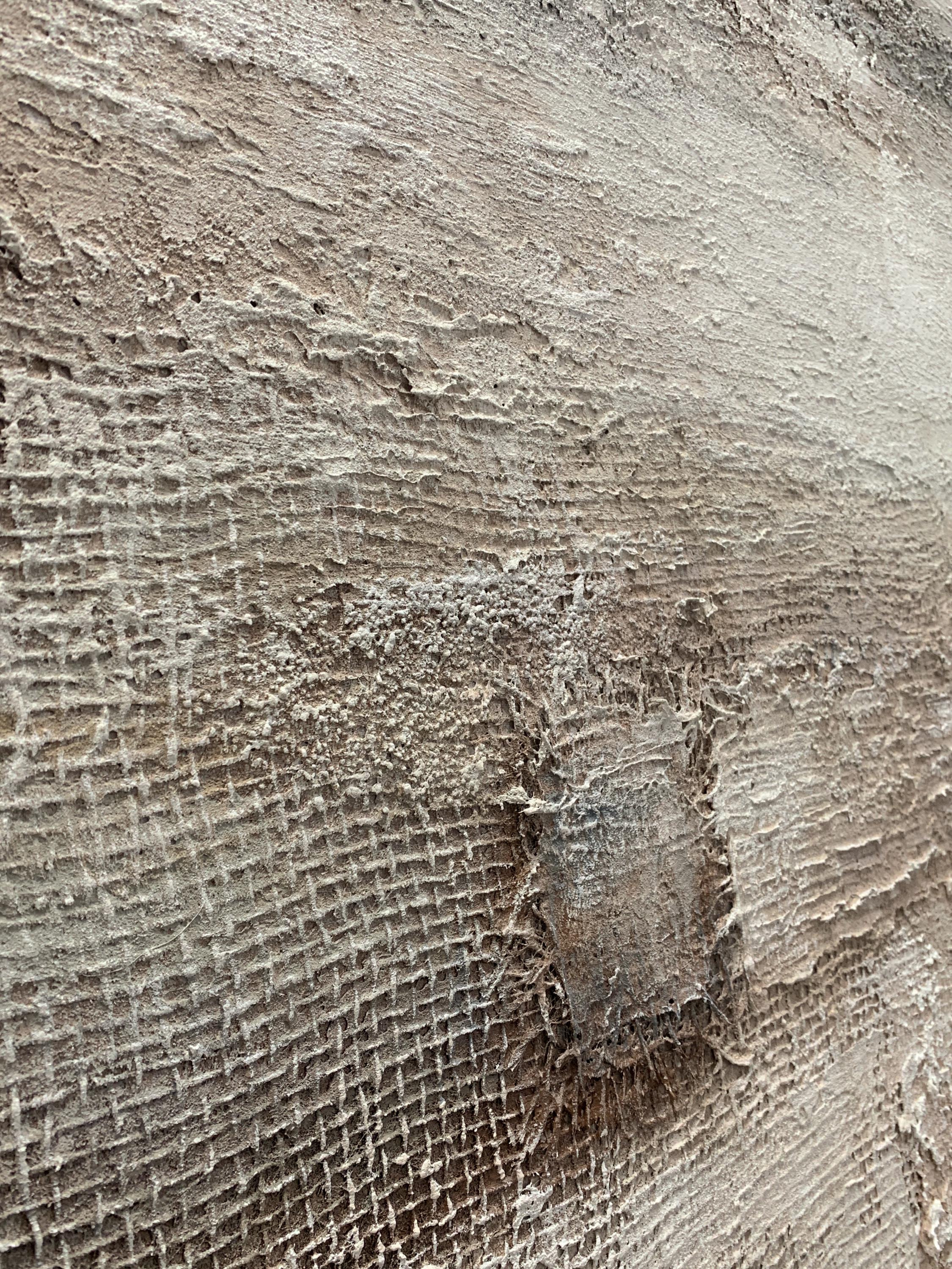 Ancient Echo – Hand-Painted Distressed Beige Plaster Effect Wabi-Sabi Painting | Japandi Organic Wabi-Sabi Living Room & Hallway Art