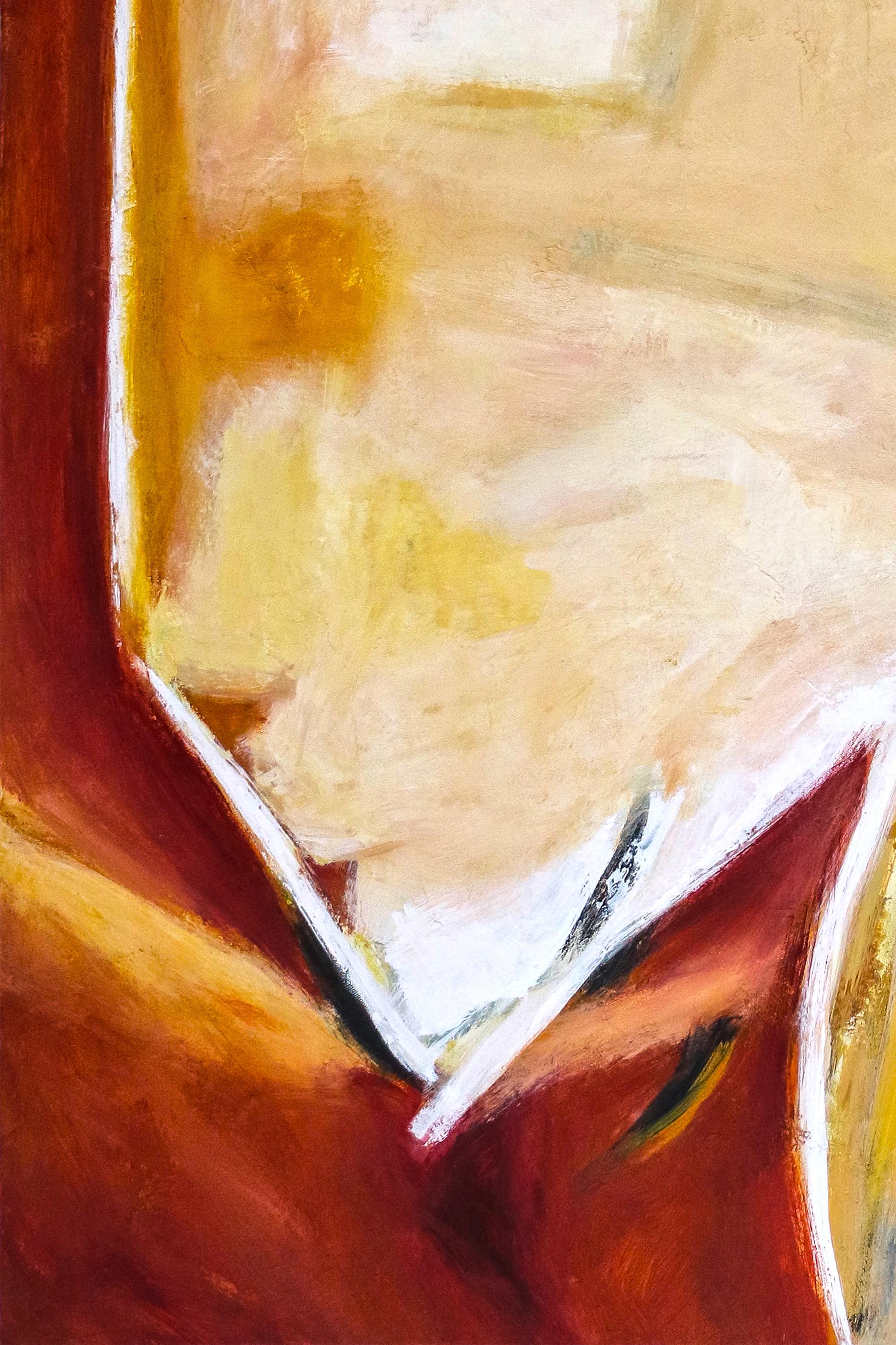 BOLD CONTRAST: Abstract Wall Art, Hand-Painted Black and Ochre Expressionist Palette Knife Heavy Texture Canvas Art