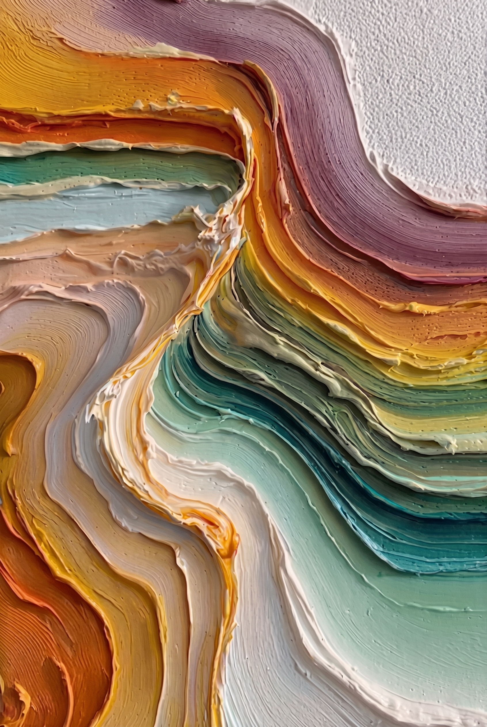 Luminous Veins – Wabi-sabi Heavy Impasto Abstract Painting | Contemporary Minimalist Living Room Art