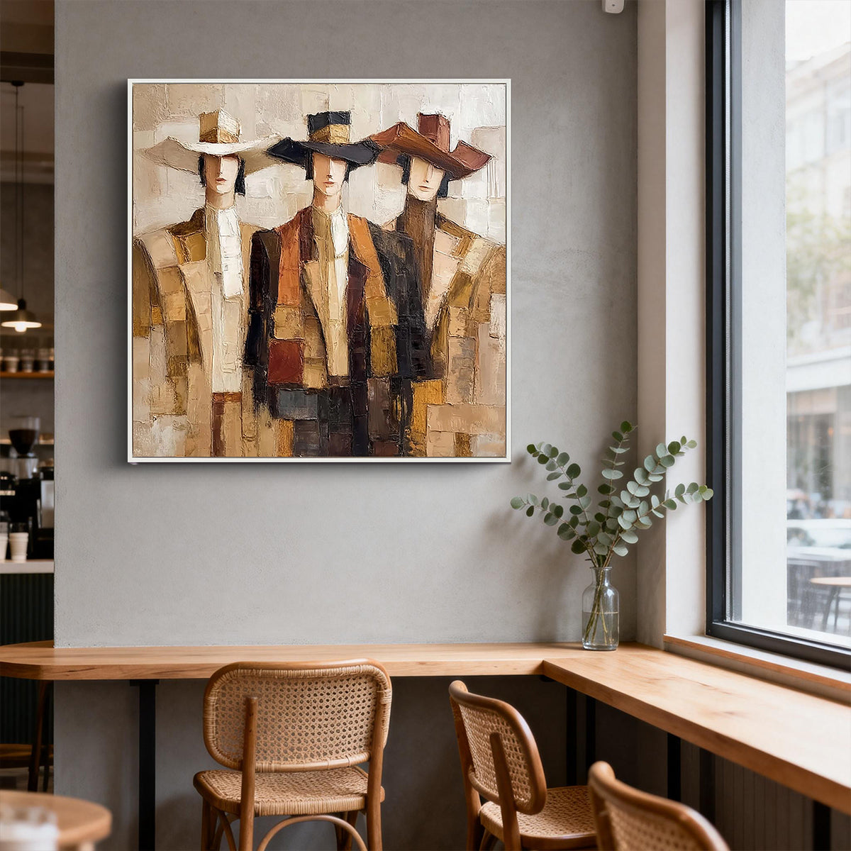 The Gentry – Abstract Fashion Portrait Relief Portrait Painting | Contemporary Expressionist Living Room & Office Art