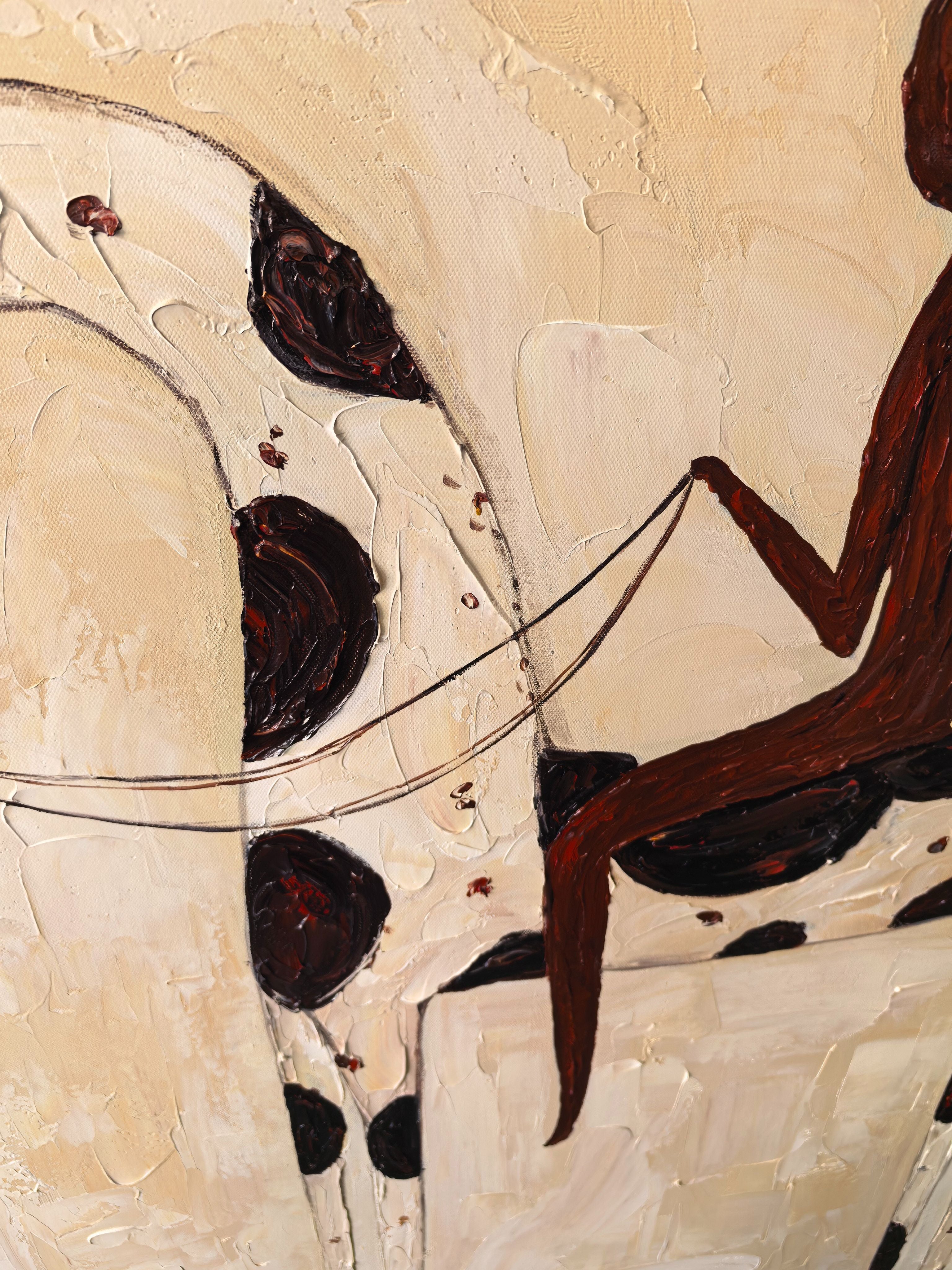 Blue & Spot Diptych – Vintage Americana Two Folk Riders Two-Panel Painting | Wabi-Sabi Living Room Art
