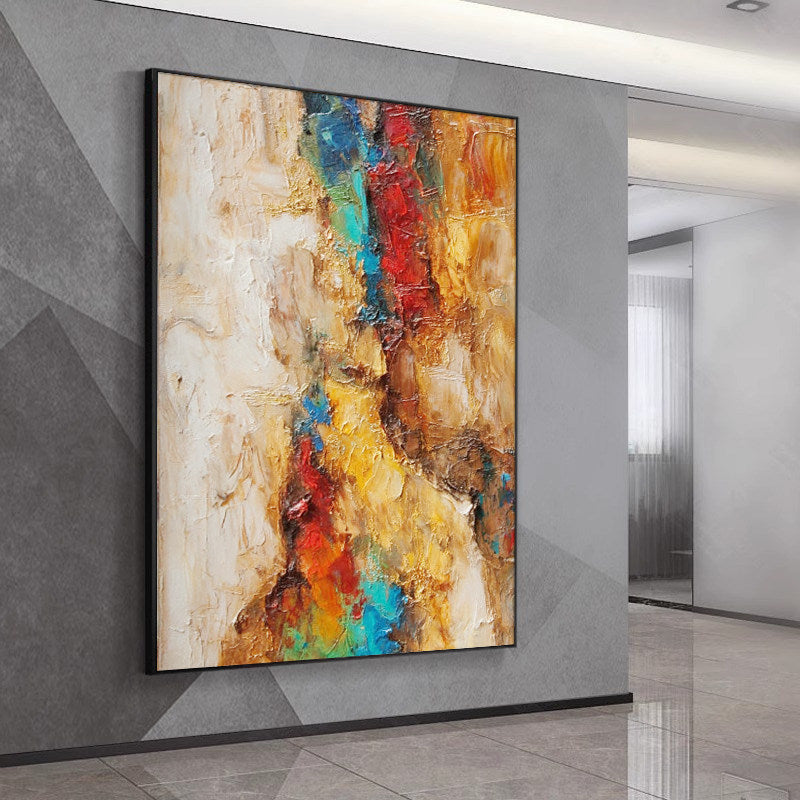 Magma Flow – Heavy Texture Colorful Abstract Painting | Bold Abstract Palette Knife Living Room Art