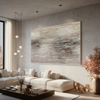Ancient Silence – Modern Neutral Plaster Relief Wabi-Sabi Painting | Japandi Organic Wabi-Sabi Living Room & Hallway Art