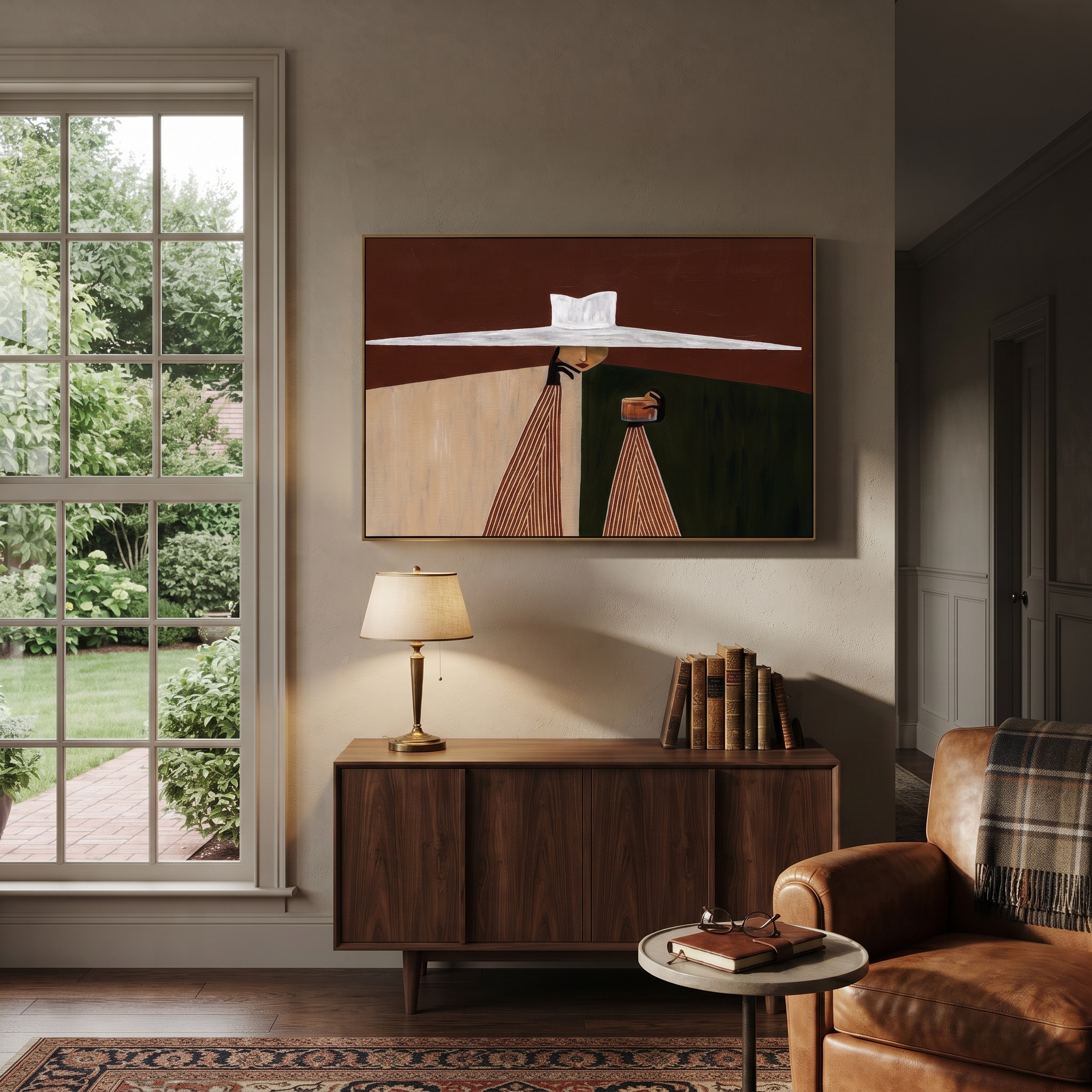 White Horizon Serves Color displayed in a warm contemporary interior