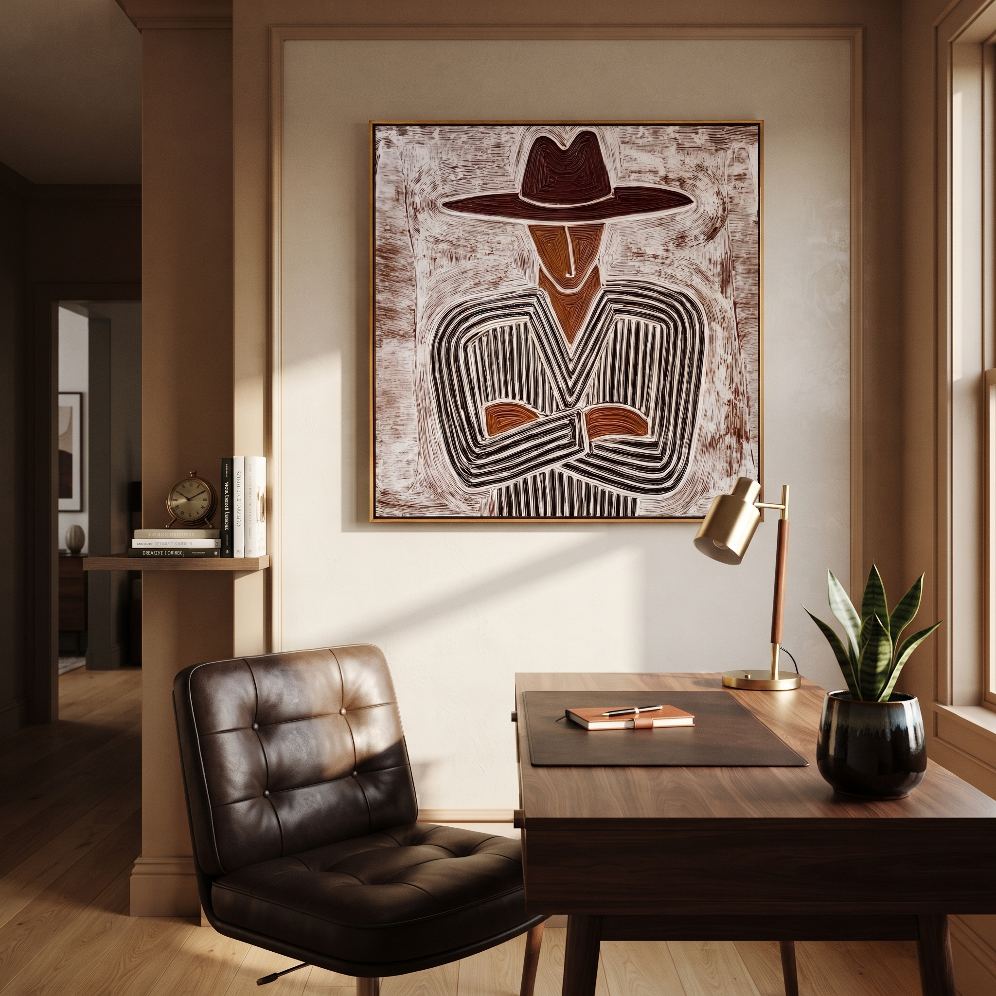 Etched Lines Fold Inward styled with neutral modern furnishings