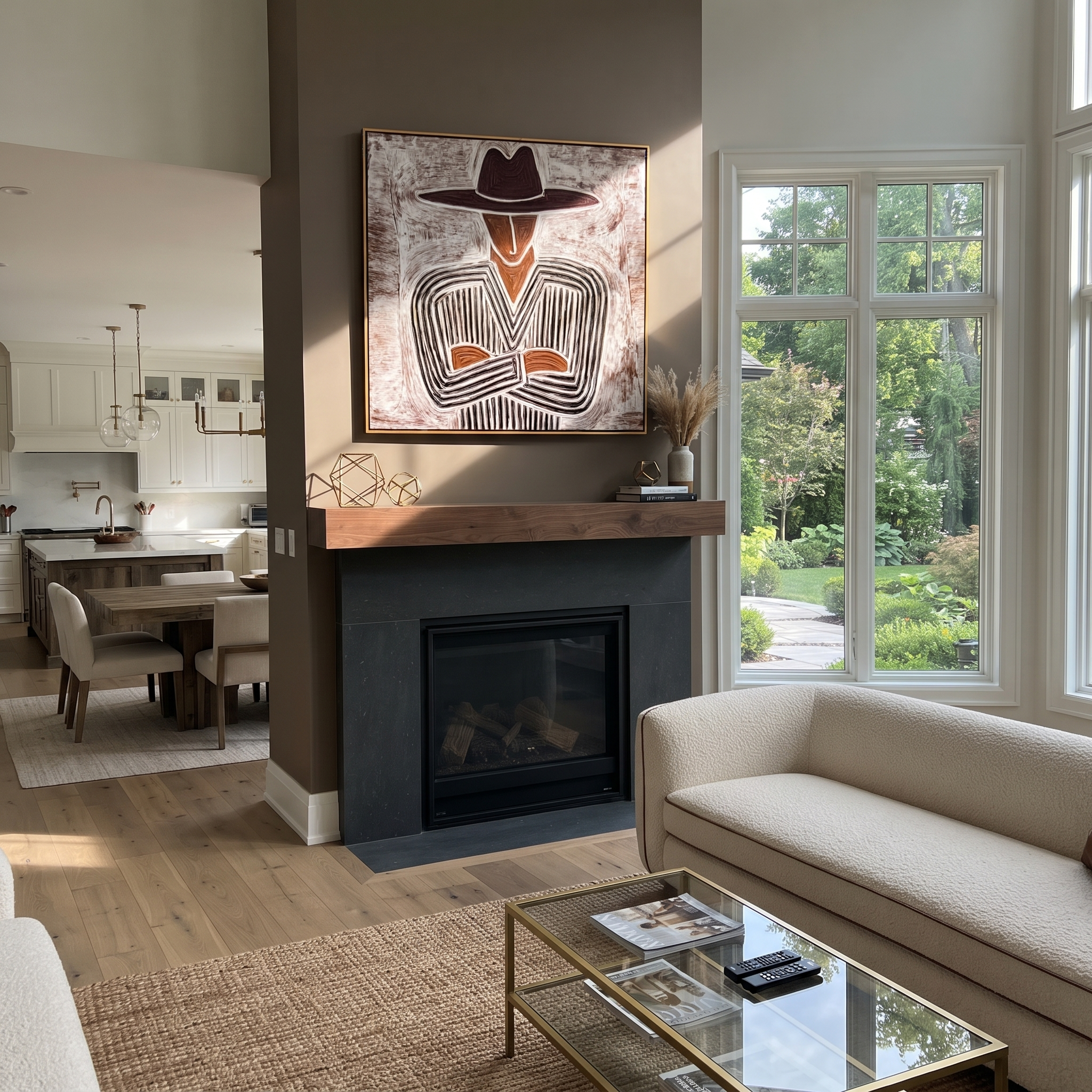 Etched Lines Fold Inward styled in a layered residential interior