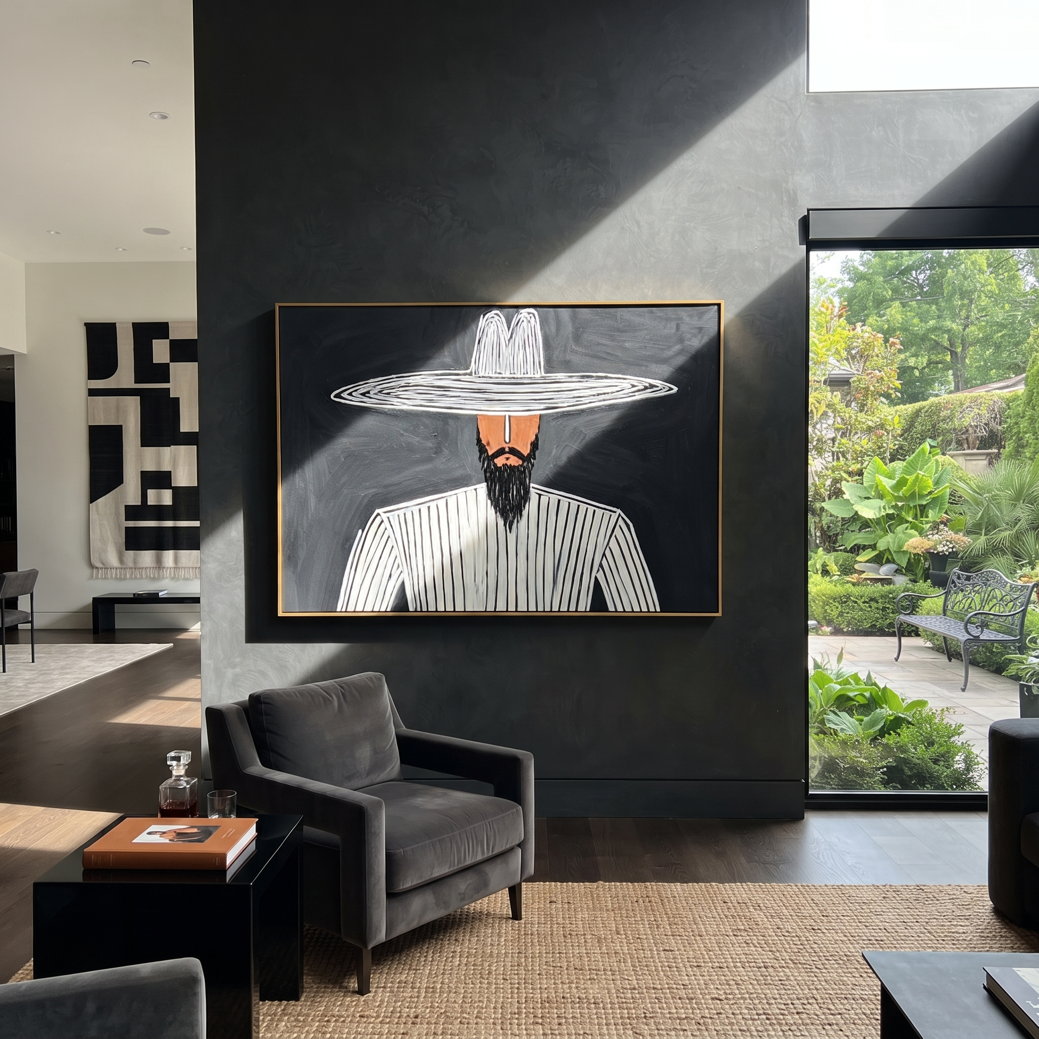 White Rings Frame Silence presented above a contemporary console
