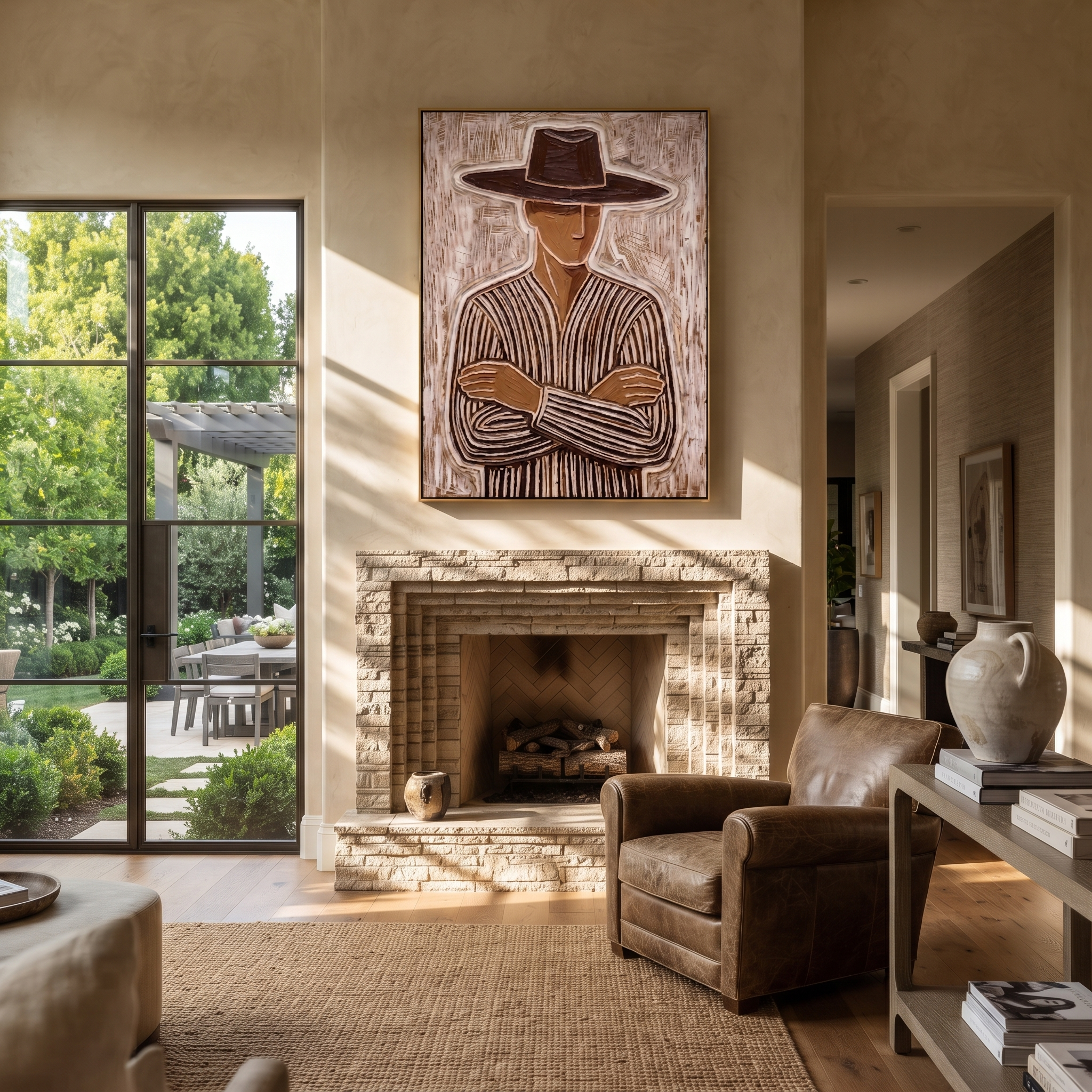 Earth Lines Hold Ground styled in a layered residential interior