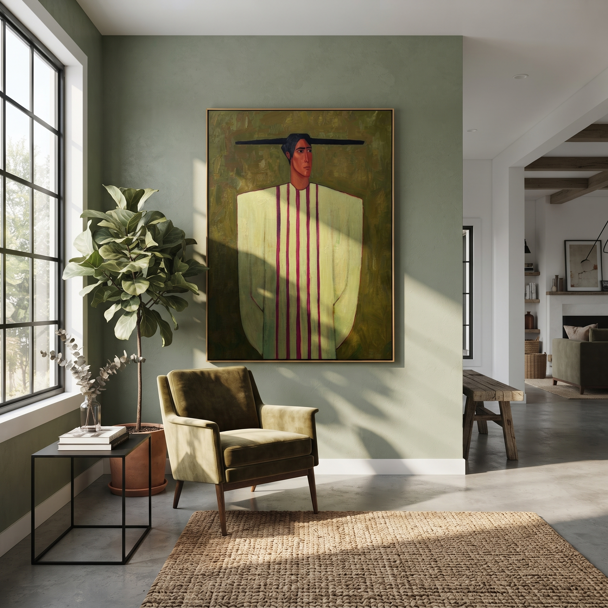 Gold Stripes Stand Alone styled in a layered residential interior