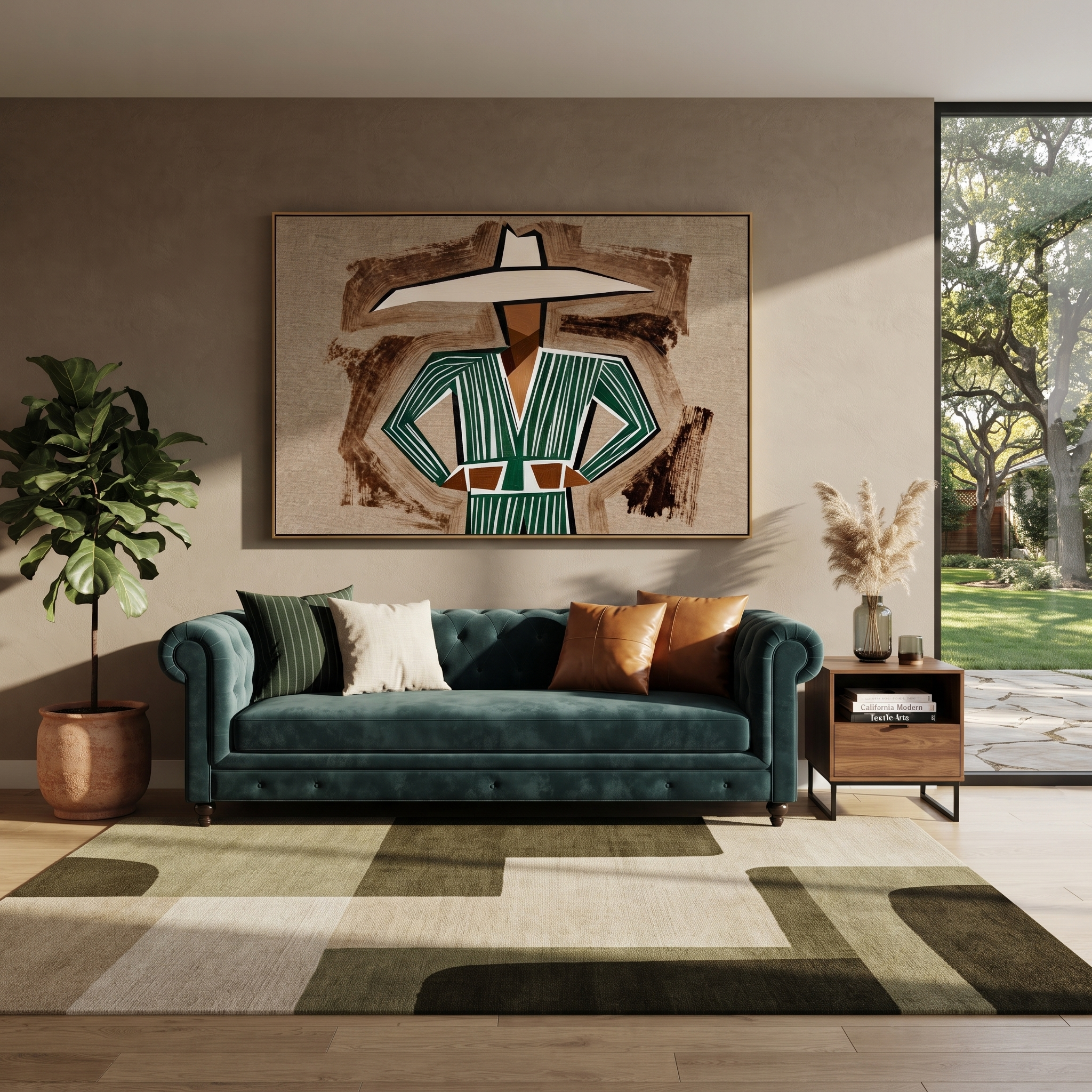 Purple Brim Holds Poise displayed as a modern room focal point