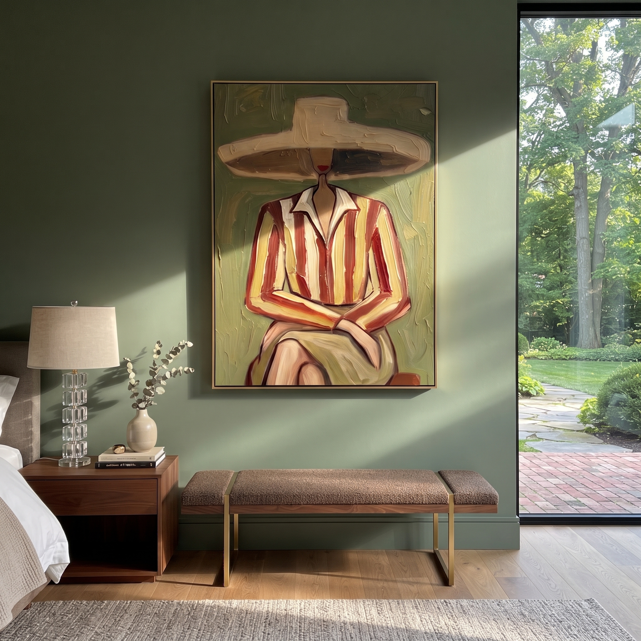 Earth Stripes Sit Calm styled with neutral modern furnishings