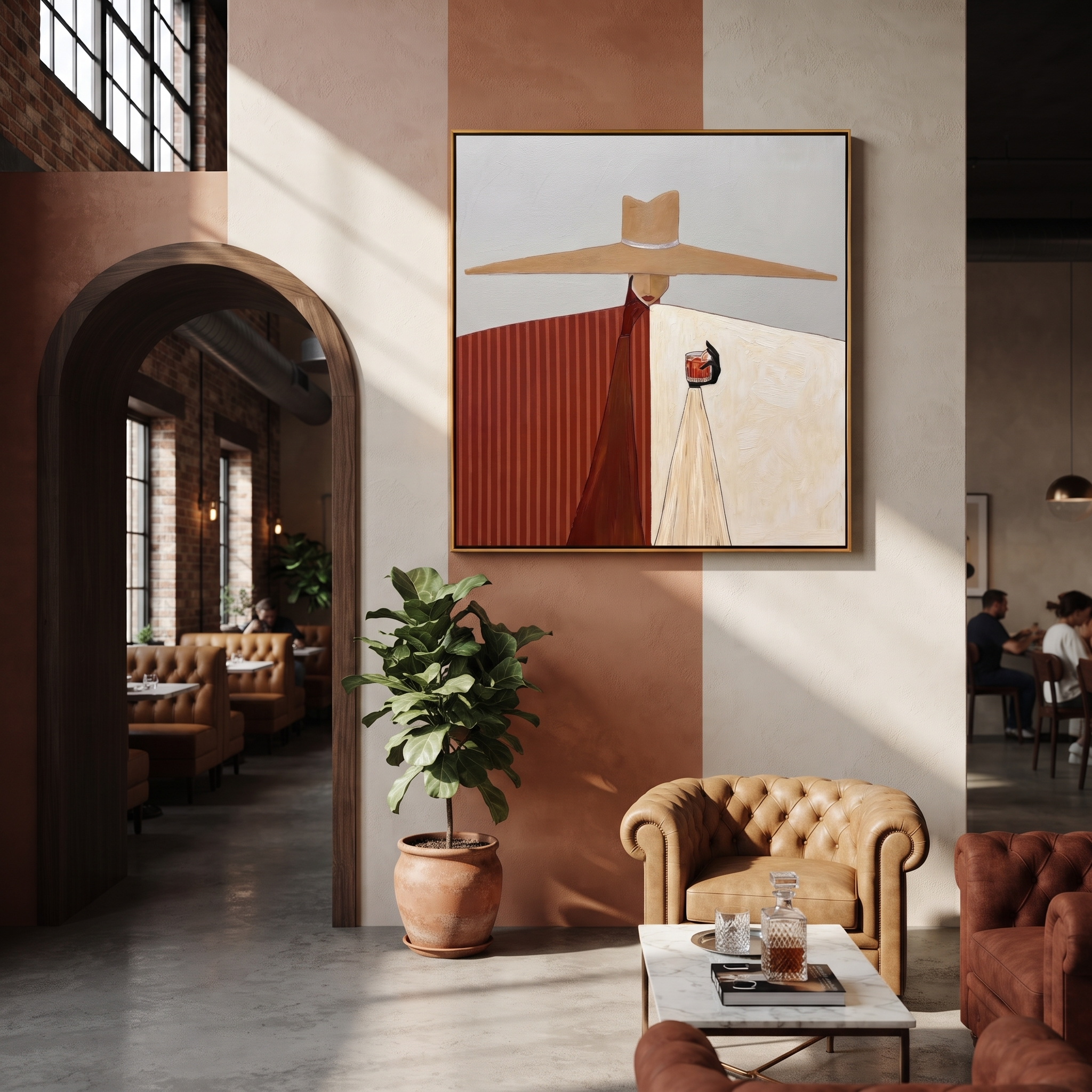 Straw Horizon Frames White styled in a layered residential interior