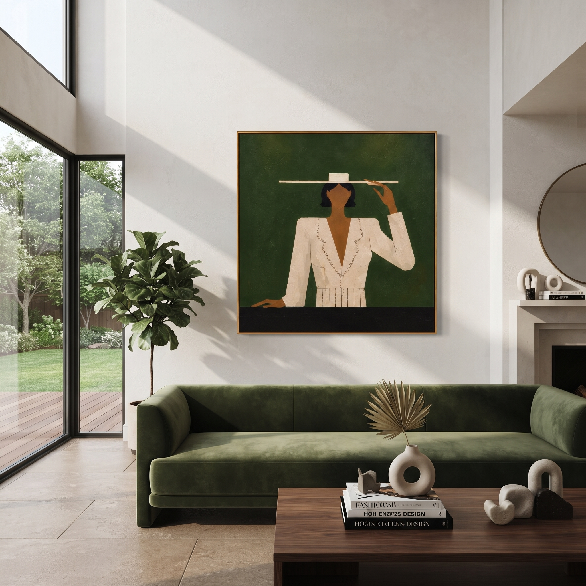 White Suit Tips Silence styled with neutral modern furnishings