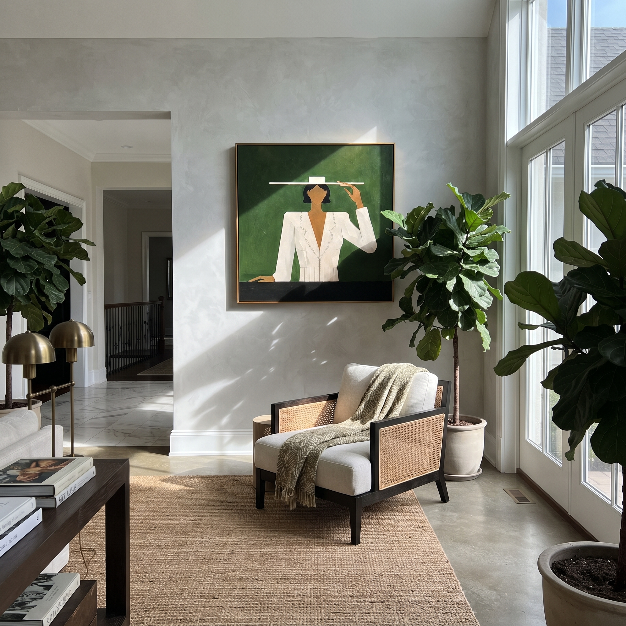 White Suit Tips Silence presented above a contemporary console