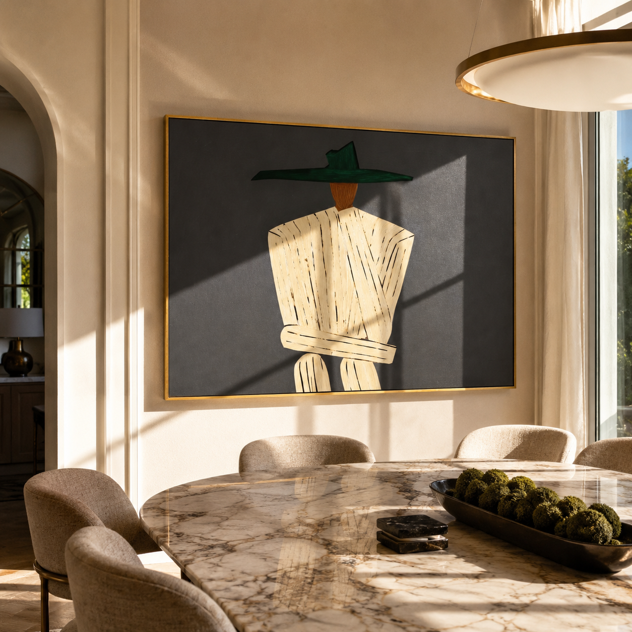 Ivory Angles Face Gray styled with neutral modern furnishings