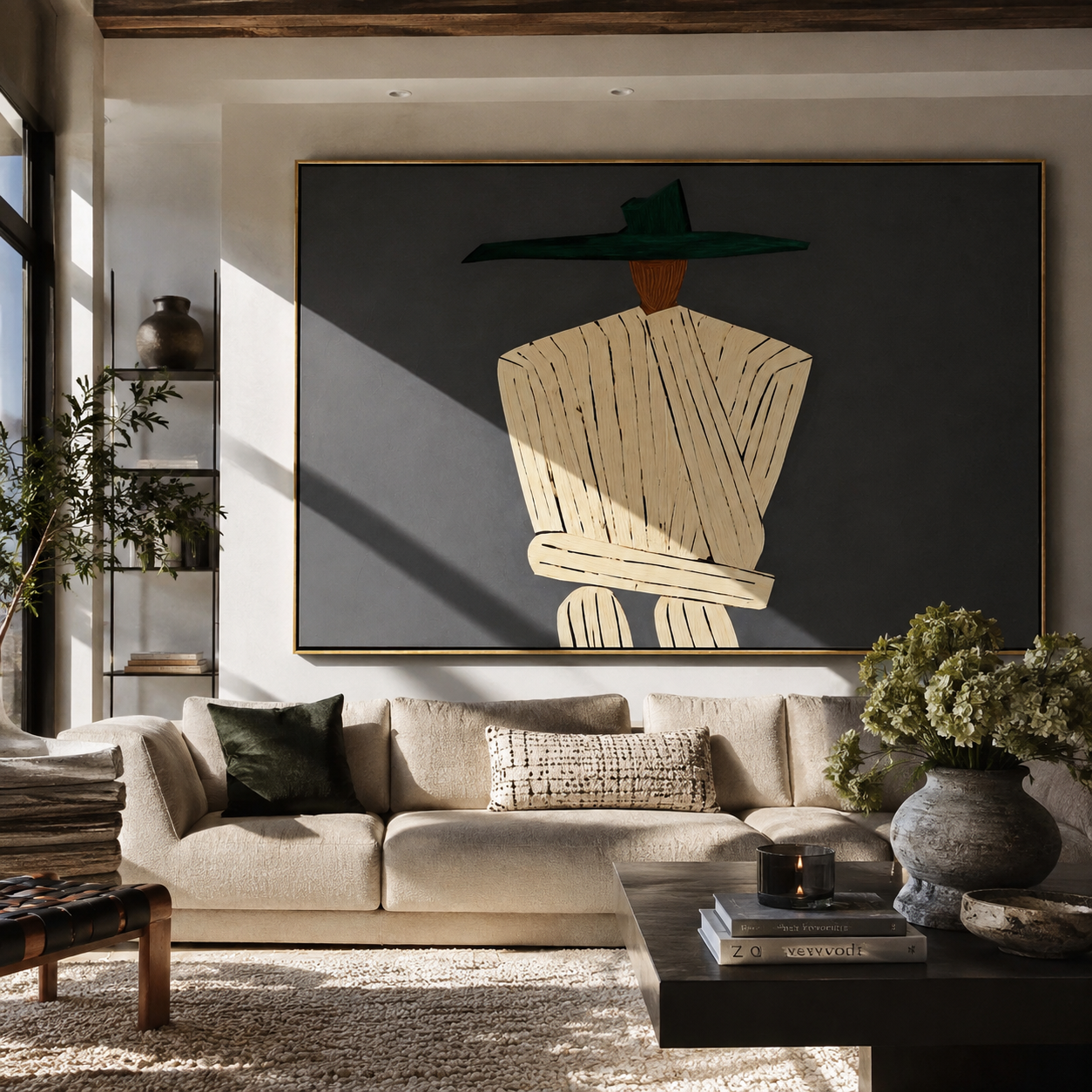 Ivory Angles Face Gray displayed as a modern room focal point