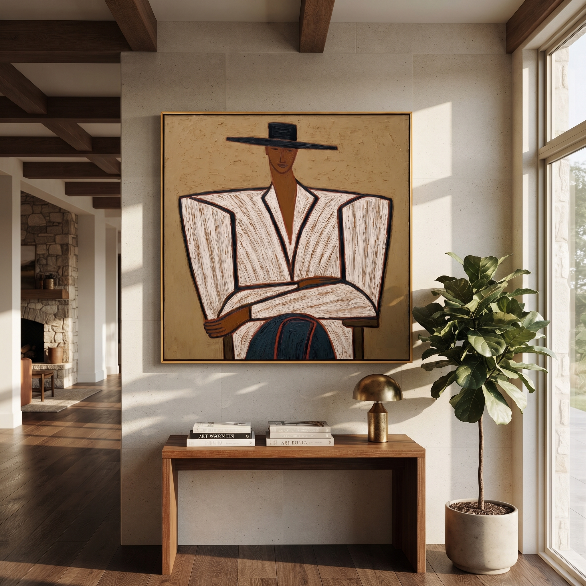 White Jacket Holds Center displayed as a modern room focal point