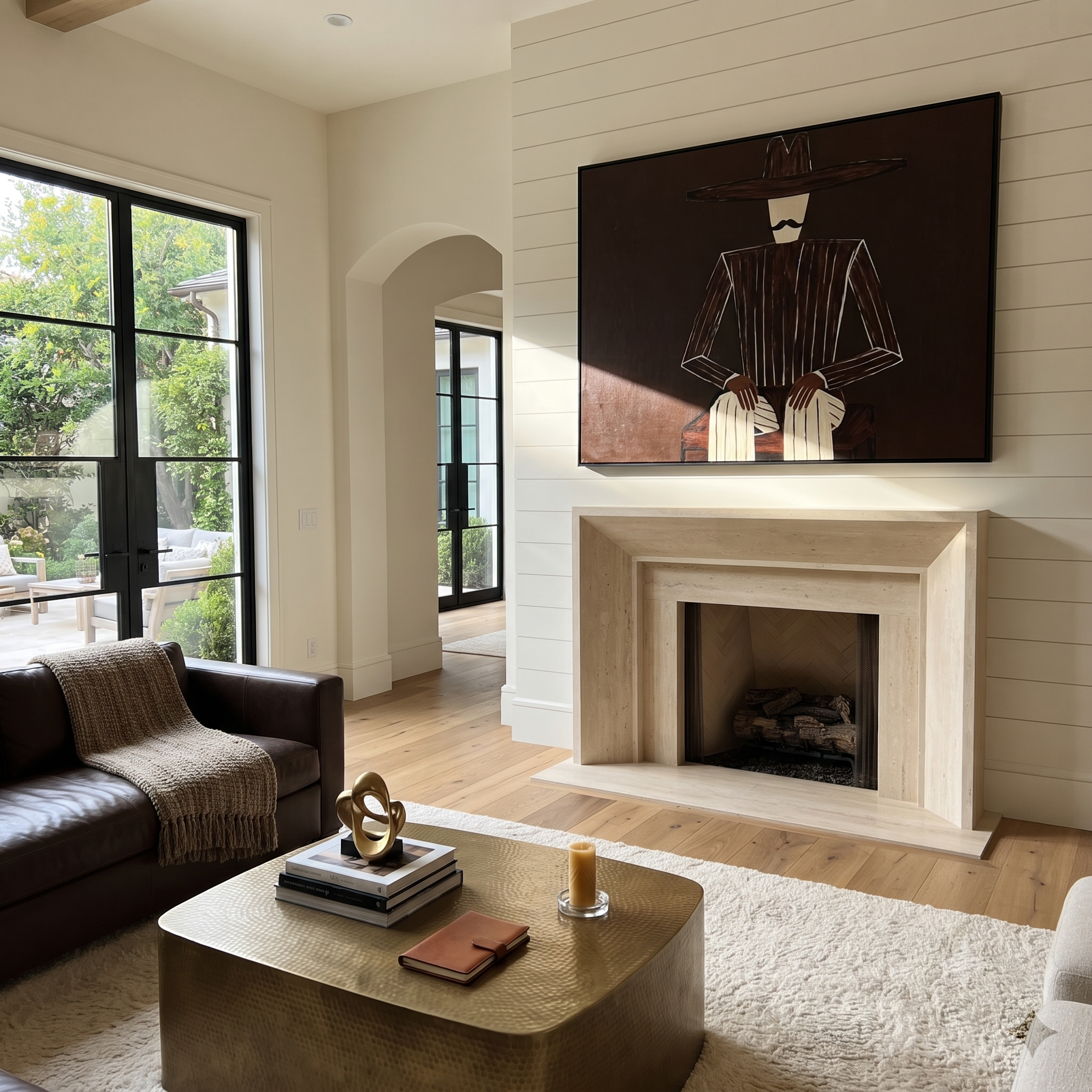 Dark Suit Waits Low displayed in a warm contemporary interior
