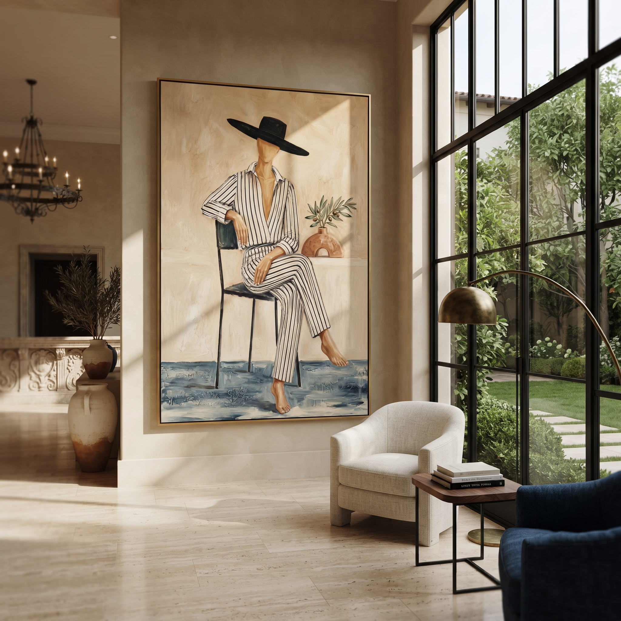 Stripes Sit Beside Air displayed as a modern room focal point