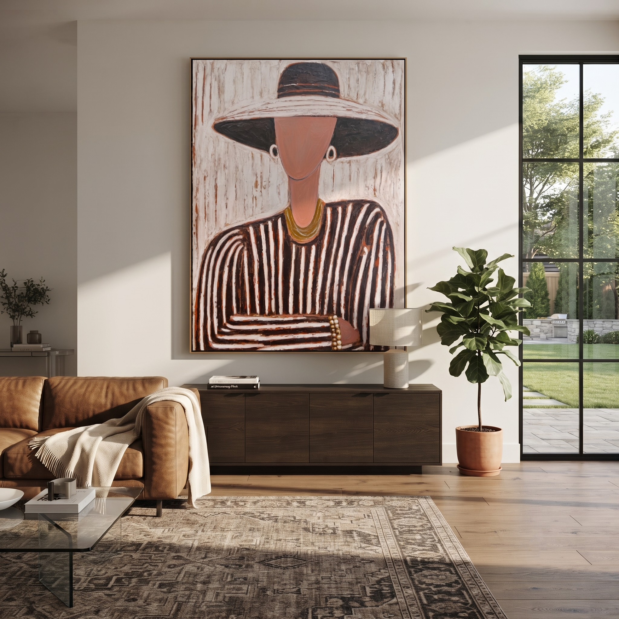 Black Brim Holds Coral displayed as a modern room focal point