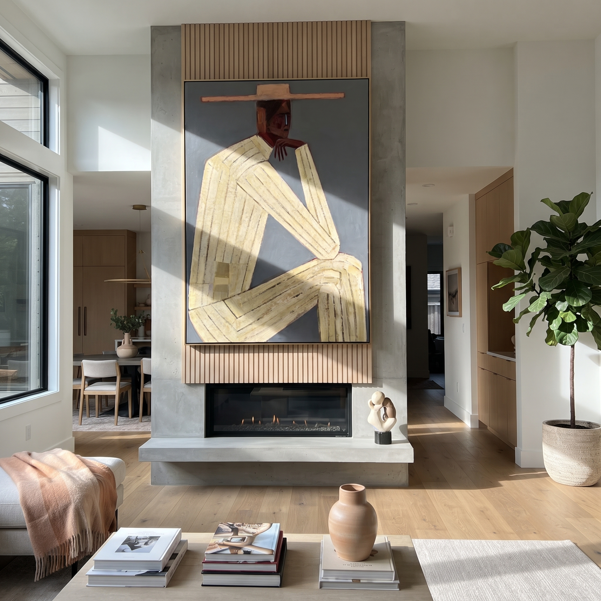 Cream Angles Bend Gray displayed as a modern room focal point