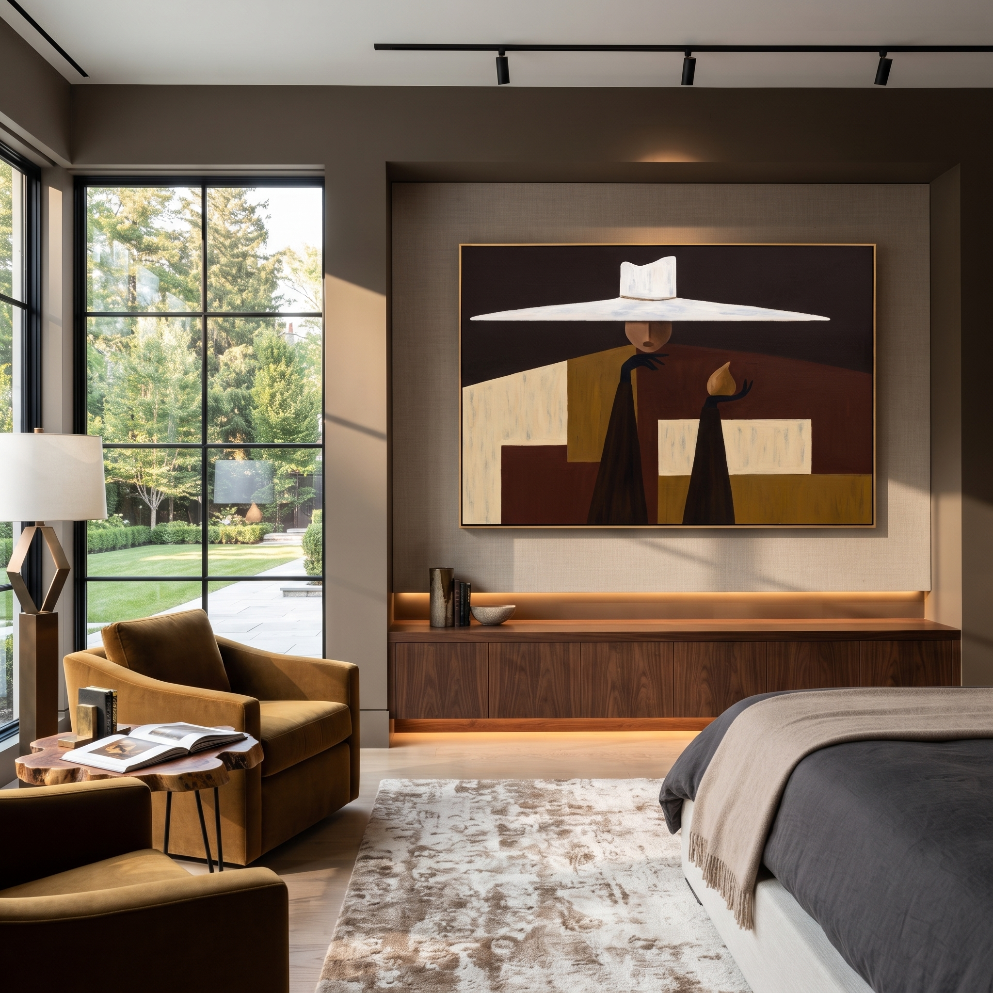 White Brim Carries Flame styled with neutral modern furnishings