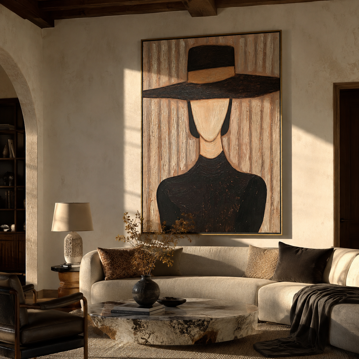 Black Crown Hides Light displayed as a modern room focal point